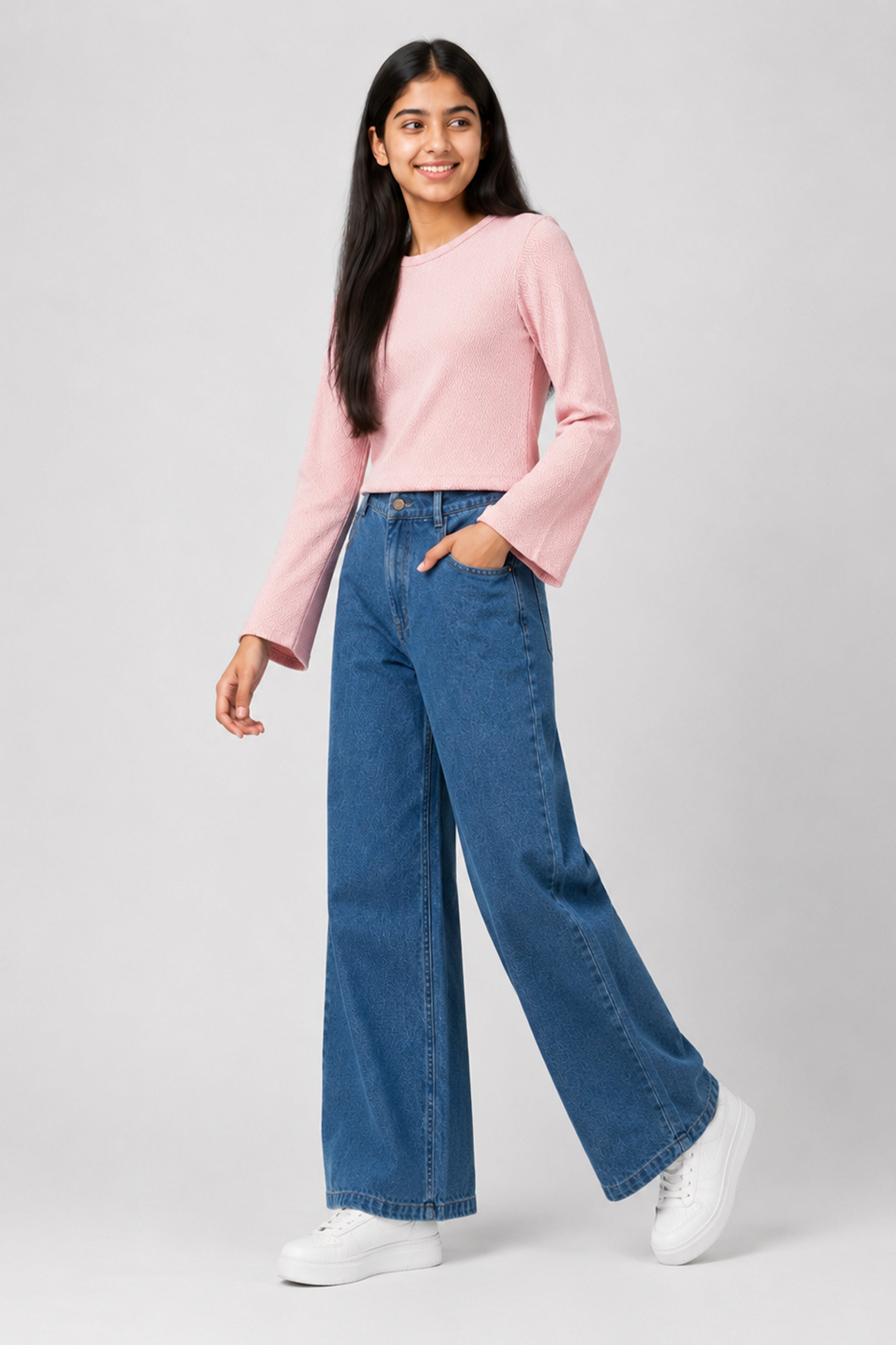 MISS MODANO Kids' Pink Crew Neck T-Shirt