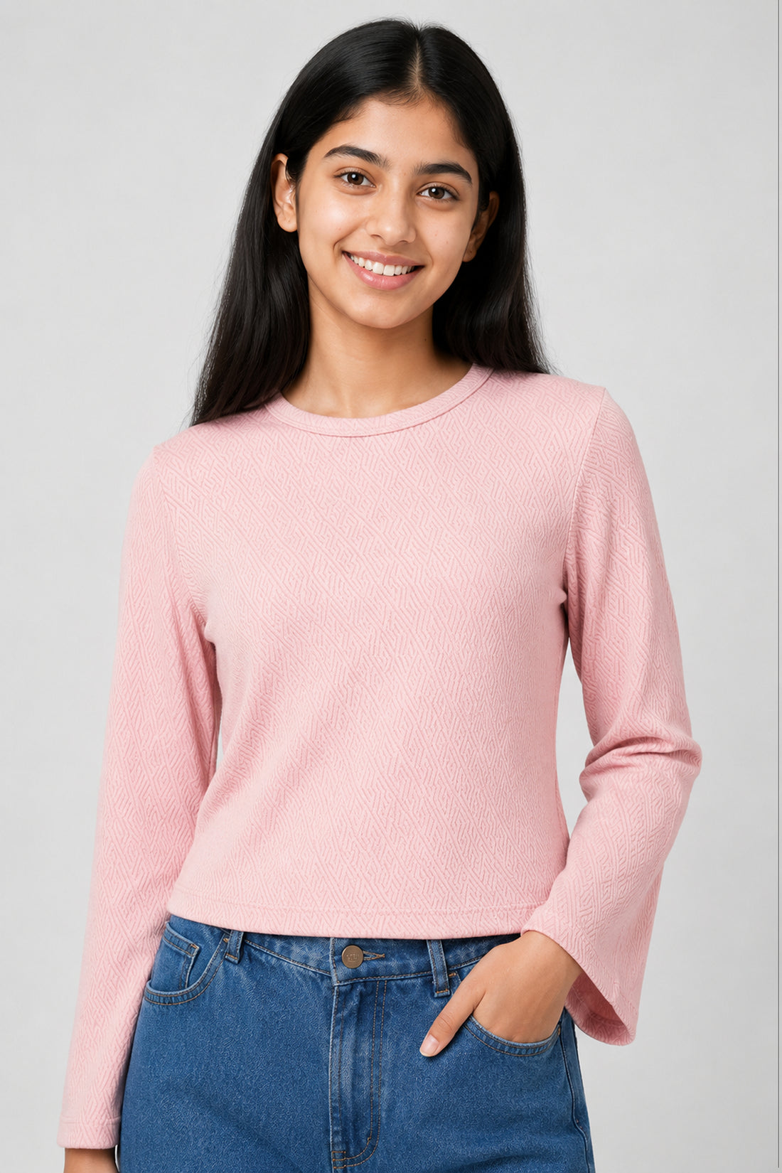 MISS MODANO Kids' Pink Crew Neck T-Shirt