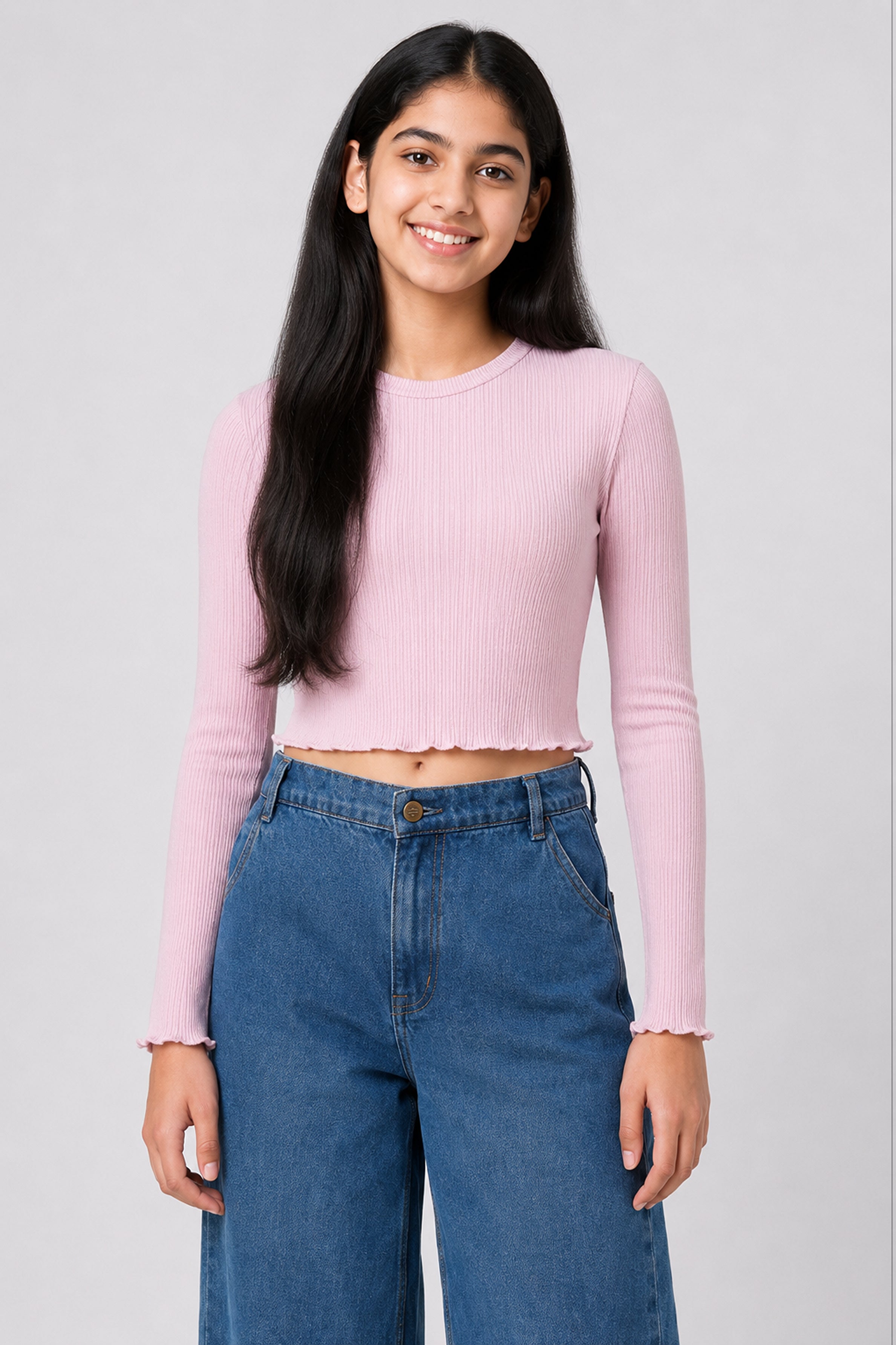 MISS MODANO Kid's Crew Neck Tees - Pink