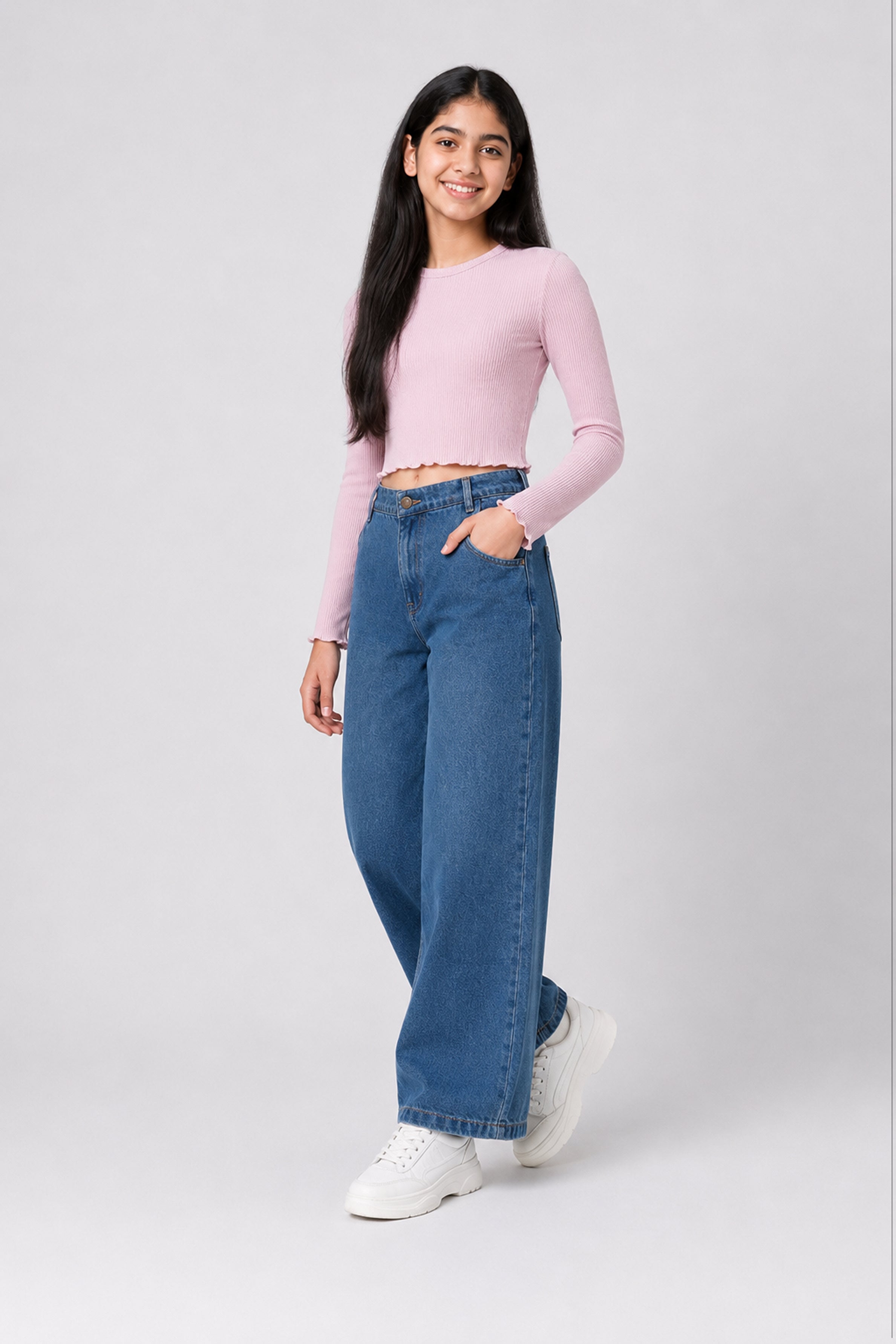 MISS MODANO Kid's Crew Neck Tees - Pink