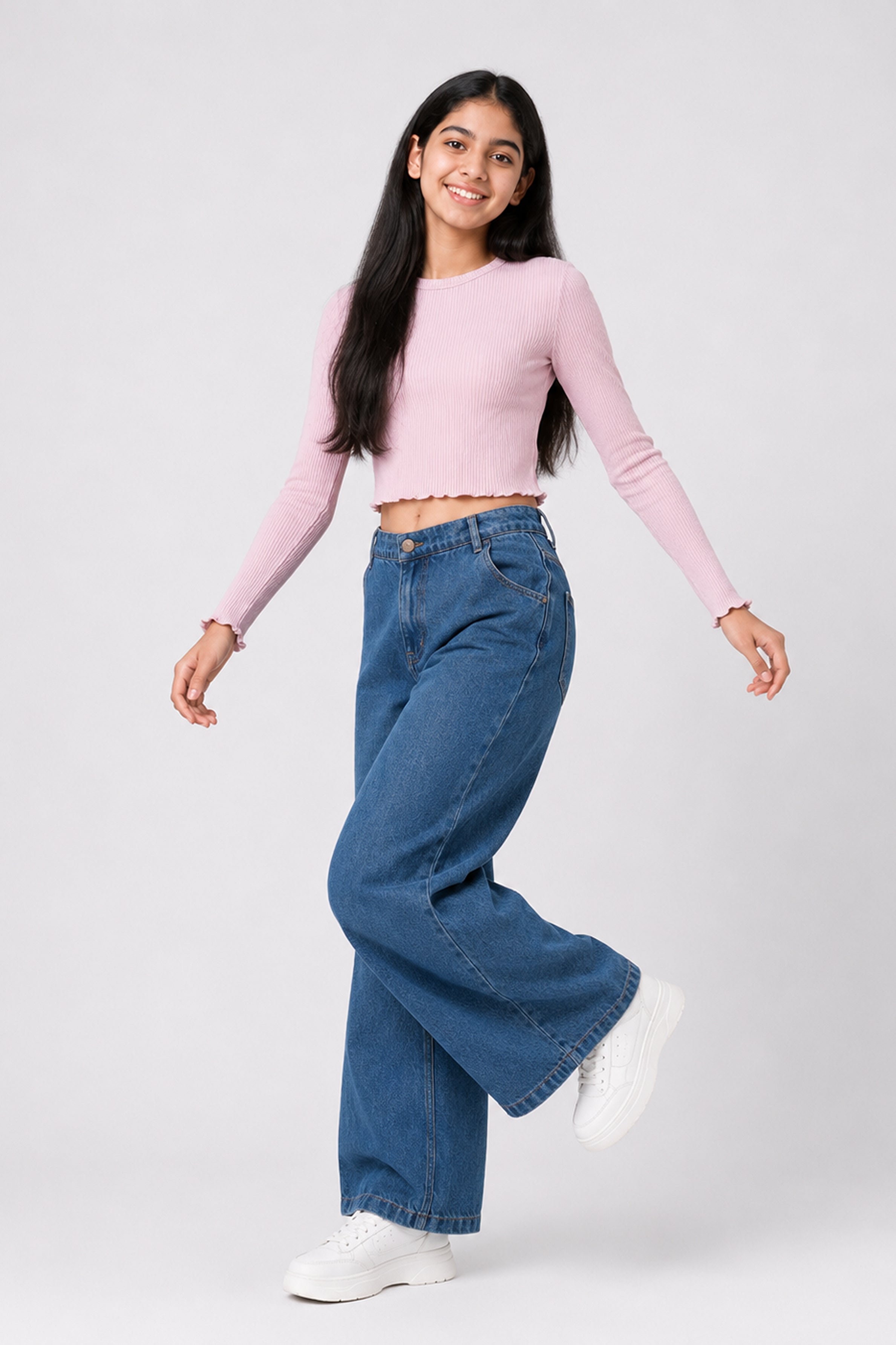 MISS MODANO Kid's Crew Neck Tees - Pink