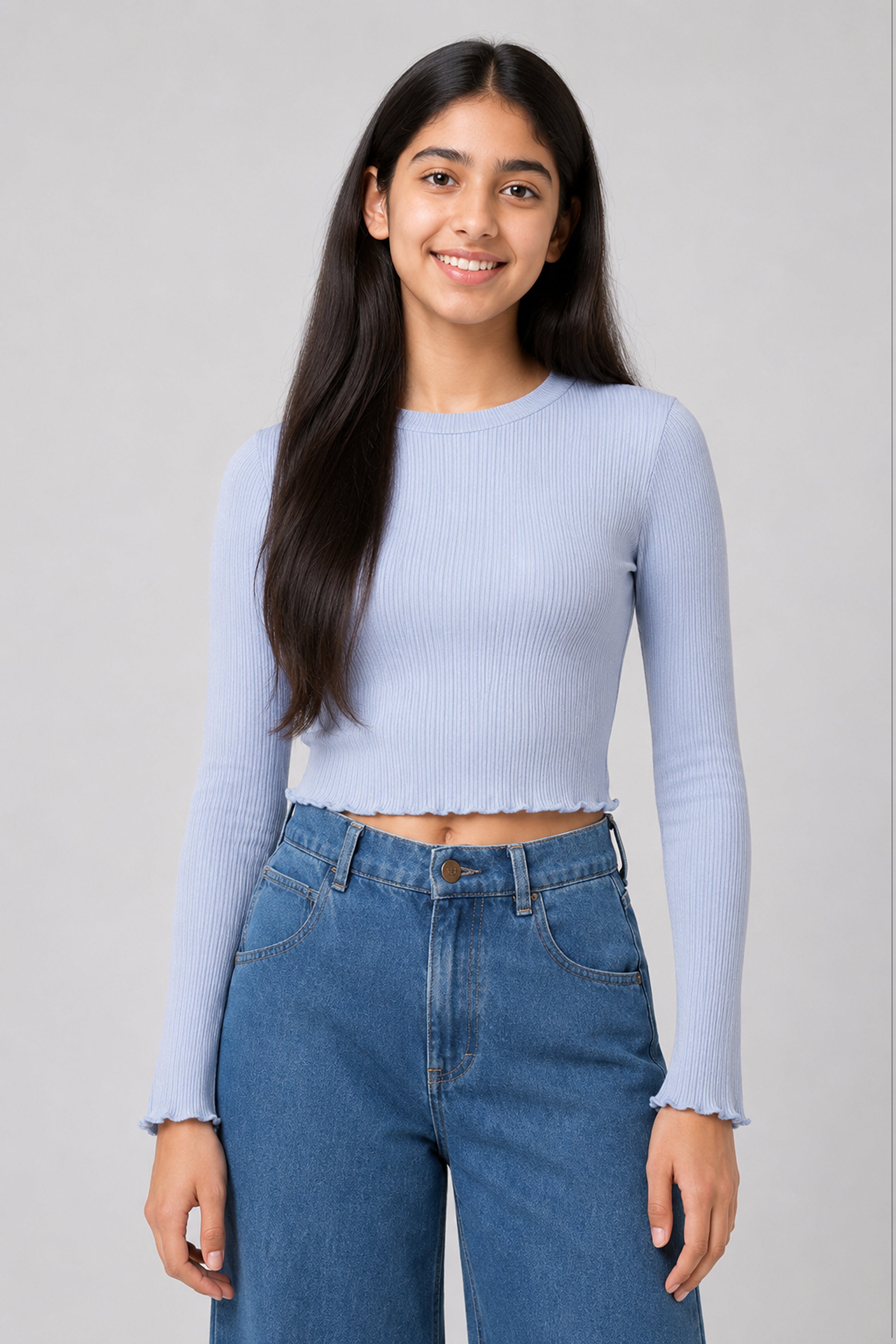 MISS MODANO Kids' Blue Crew Neck T-Shirt