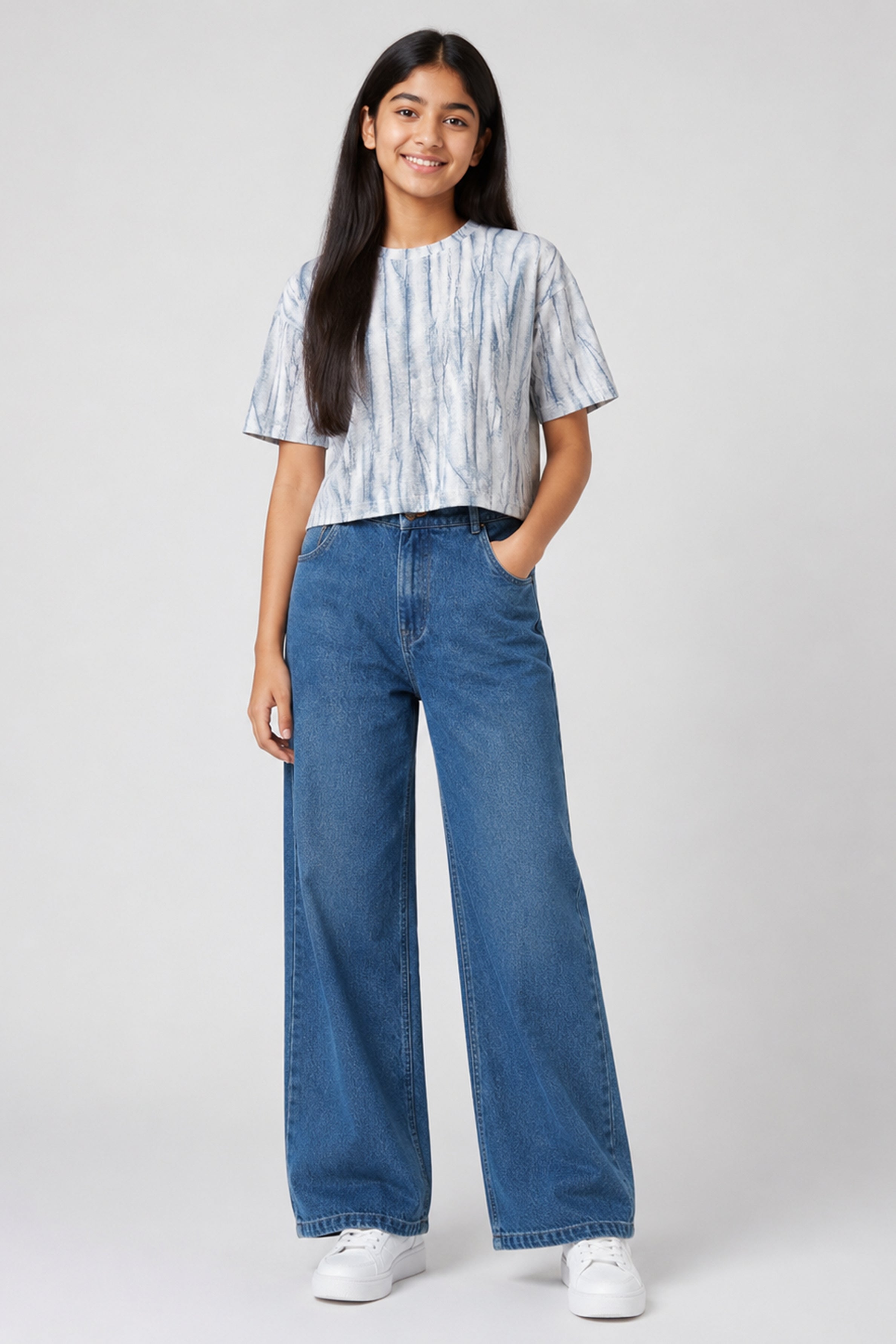 MISS MODANO Kids' Navy Blue Oversized Tee