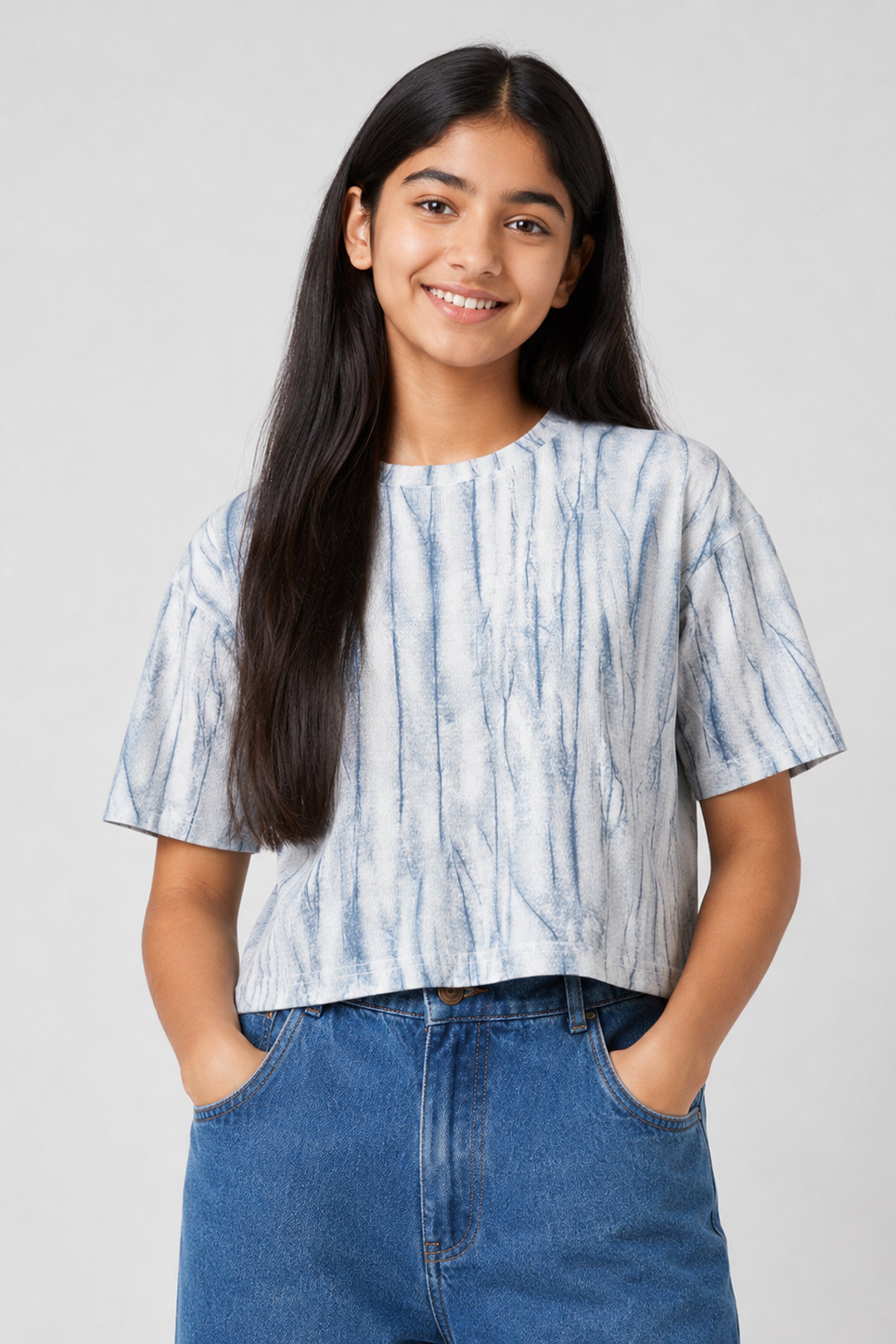 MISS MODANO Kids' Navy Blue Oversized Tee