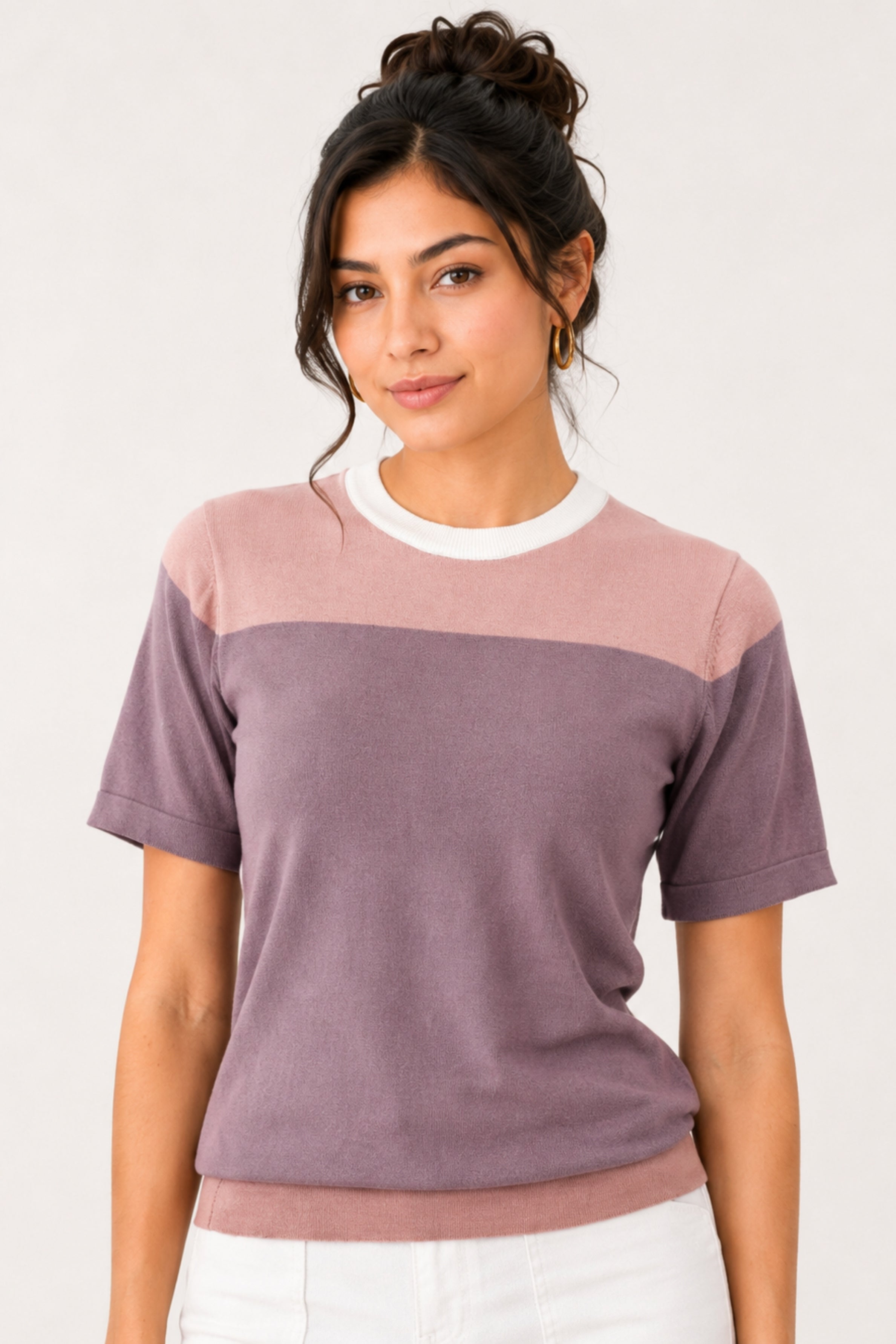 MODANO Regular Fit Crew Neck T-Shirt - Lavender