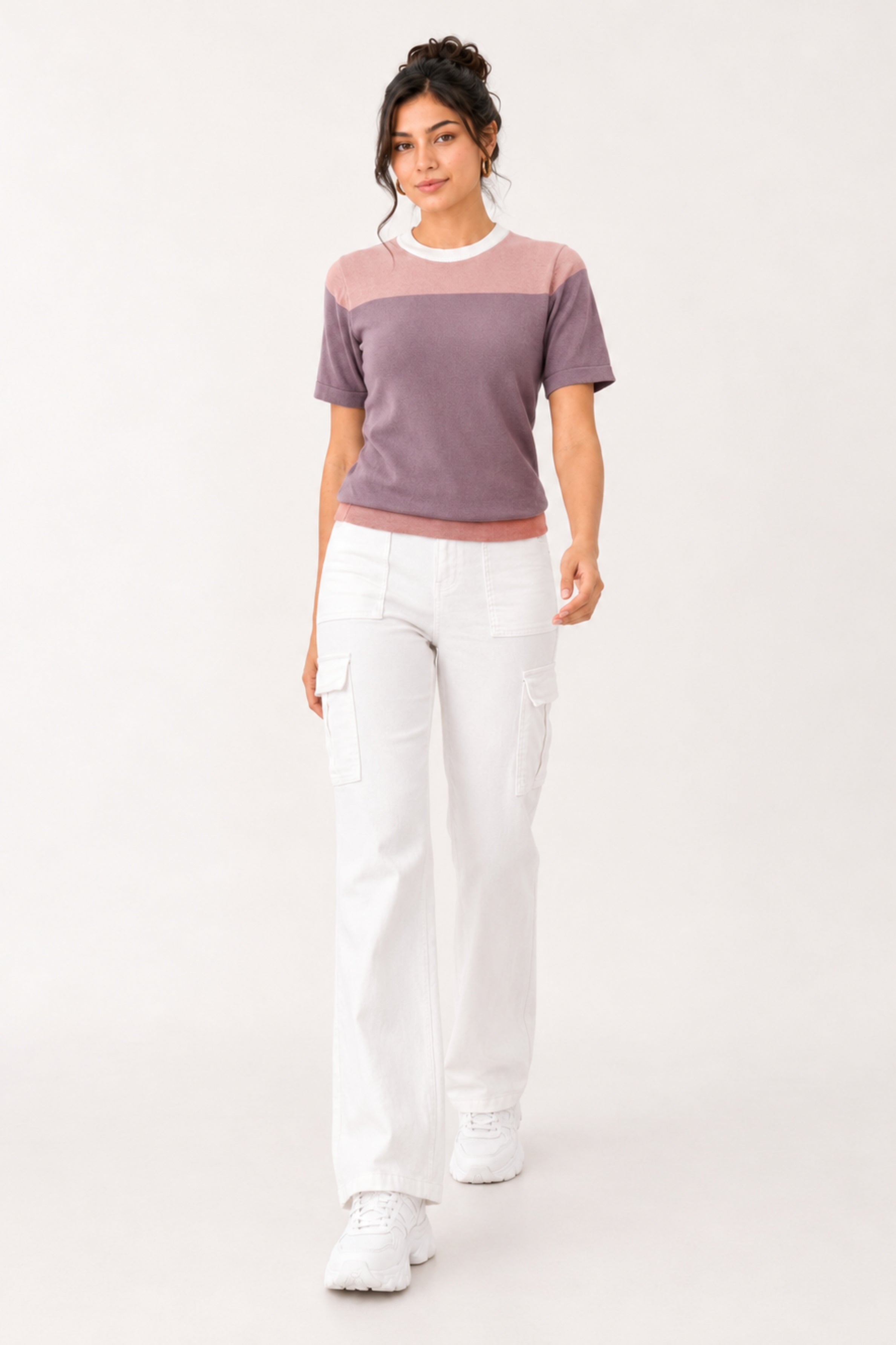 MODANO Regular Fit Crew Neck T-Shirt - Lavender