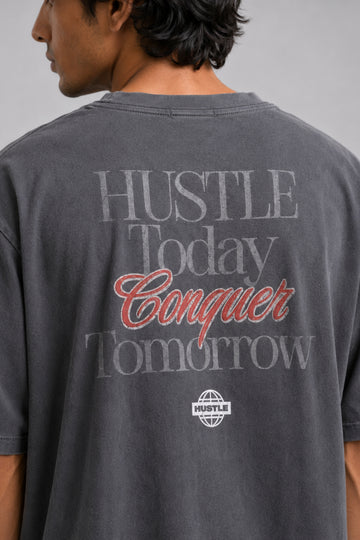 HUSTLE Men's Oversized T-Shirt - Gray
