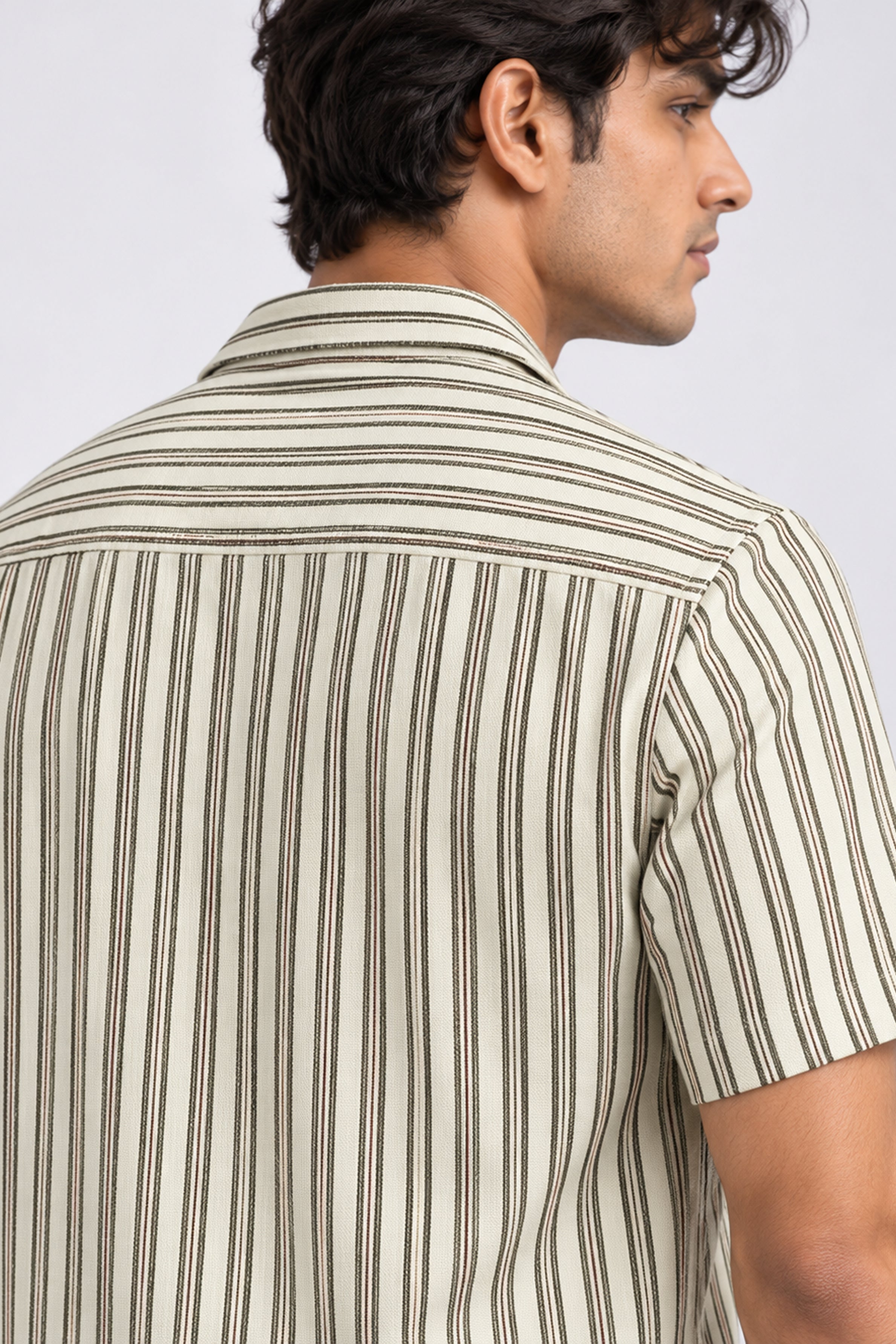 KING STREET Men's Casual Short Sleeve Shirt - Light Brown