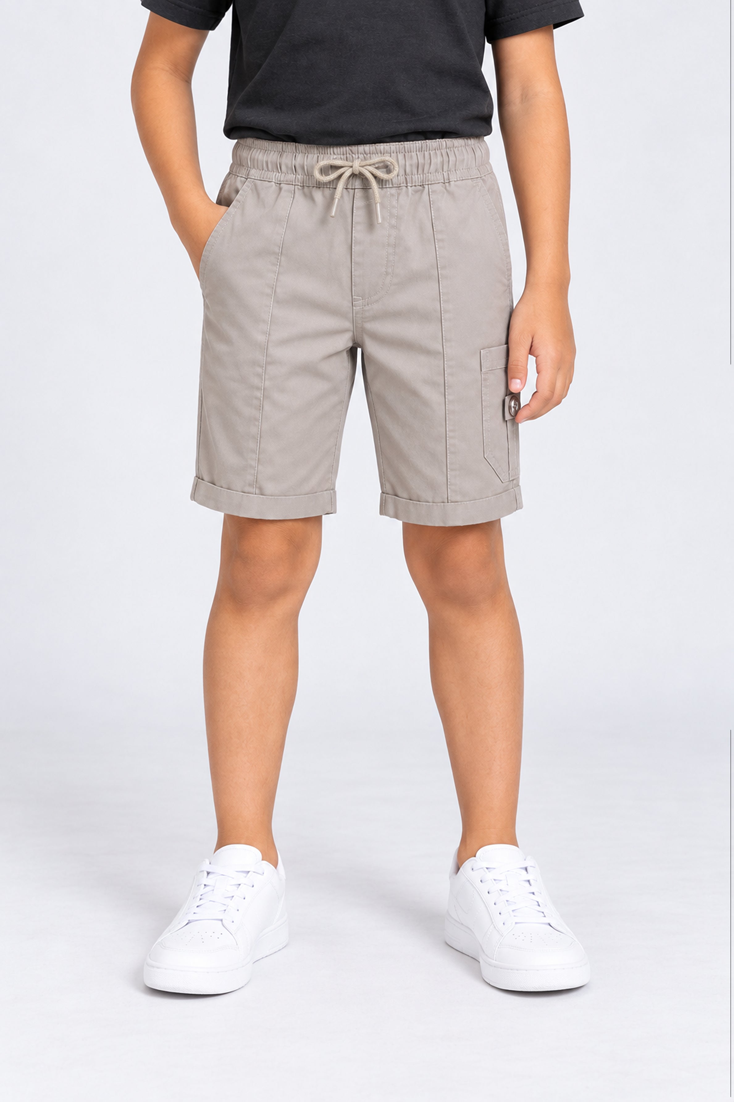 HUSTLE JUNIOR Loose Fit Cargo Short - Dark Gray