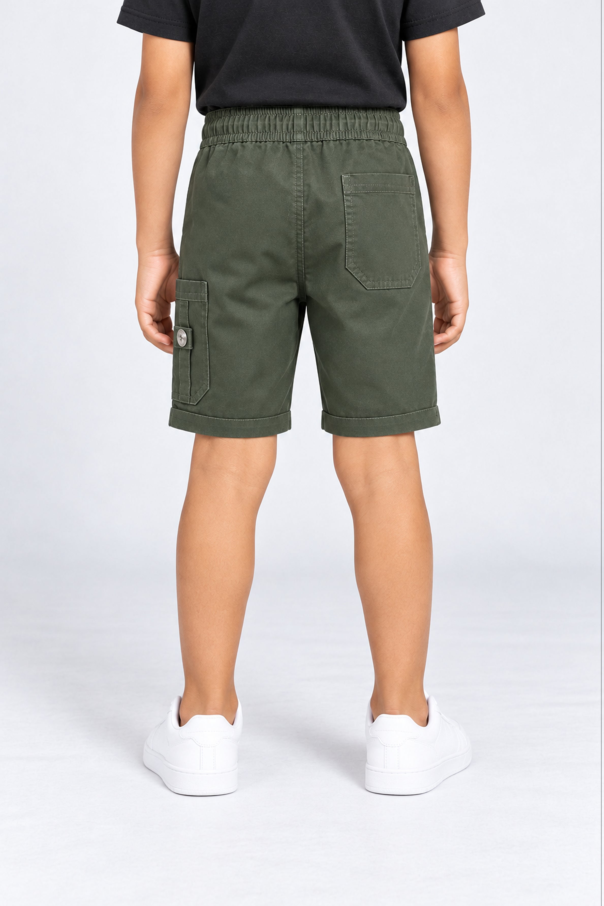 HUSTLE JUNIOR Loose Fit Cargo Short - Olive