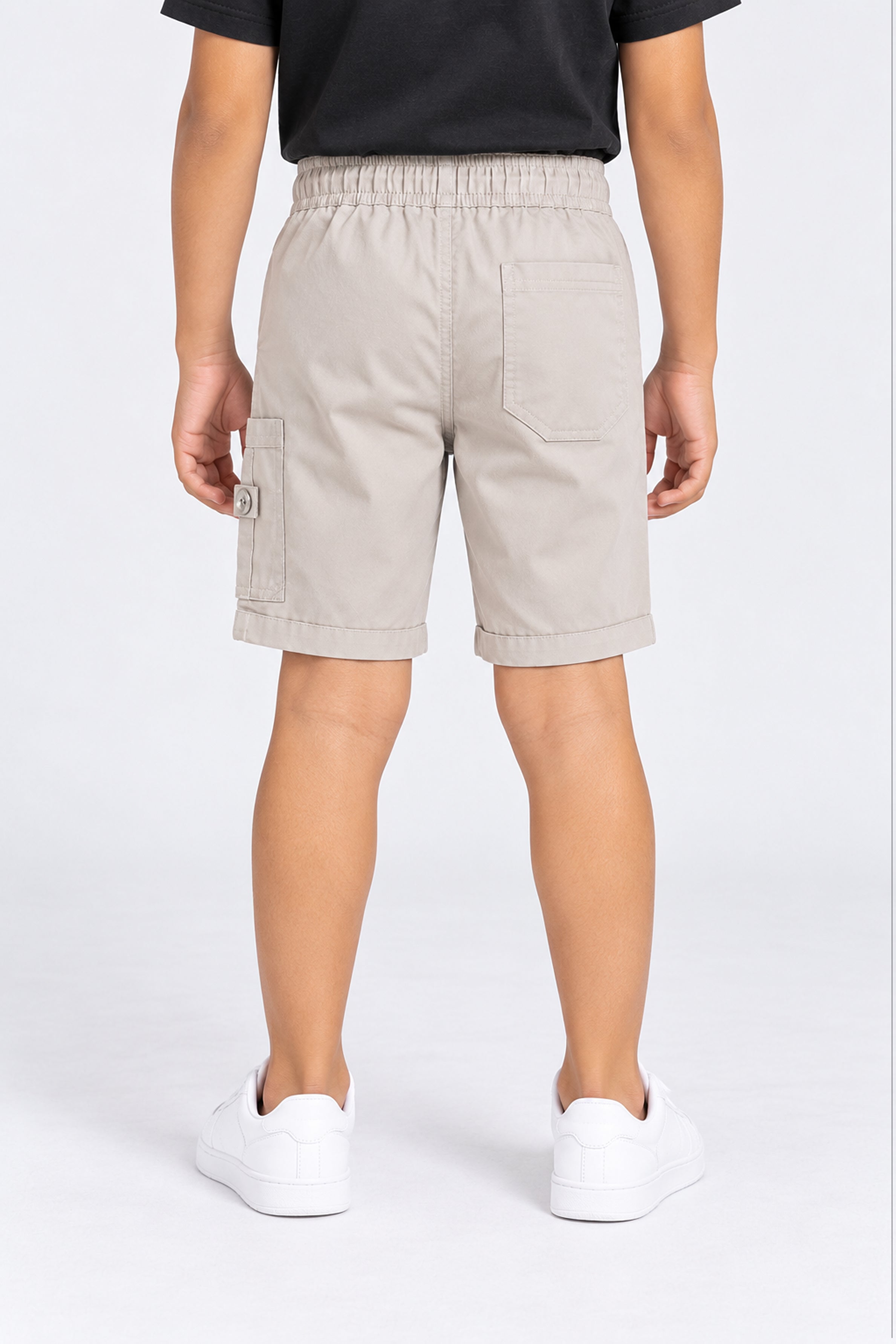 HUSTLE JUNIOR Loose Fit Cargo Short - Beige