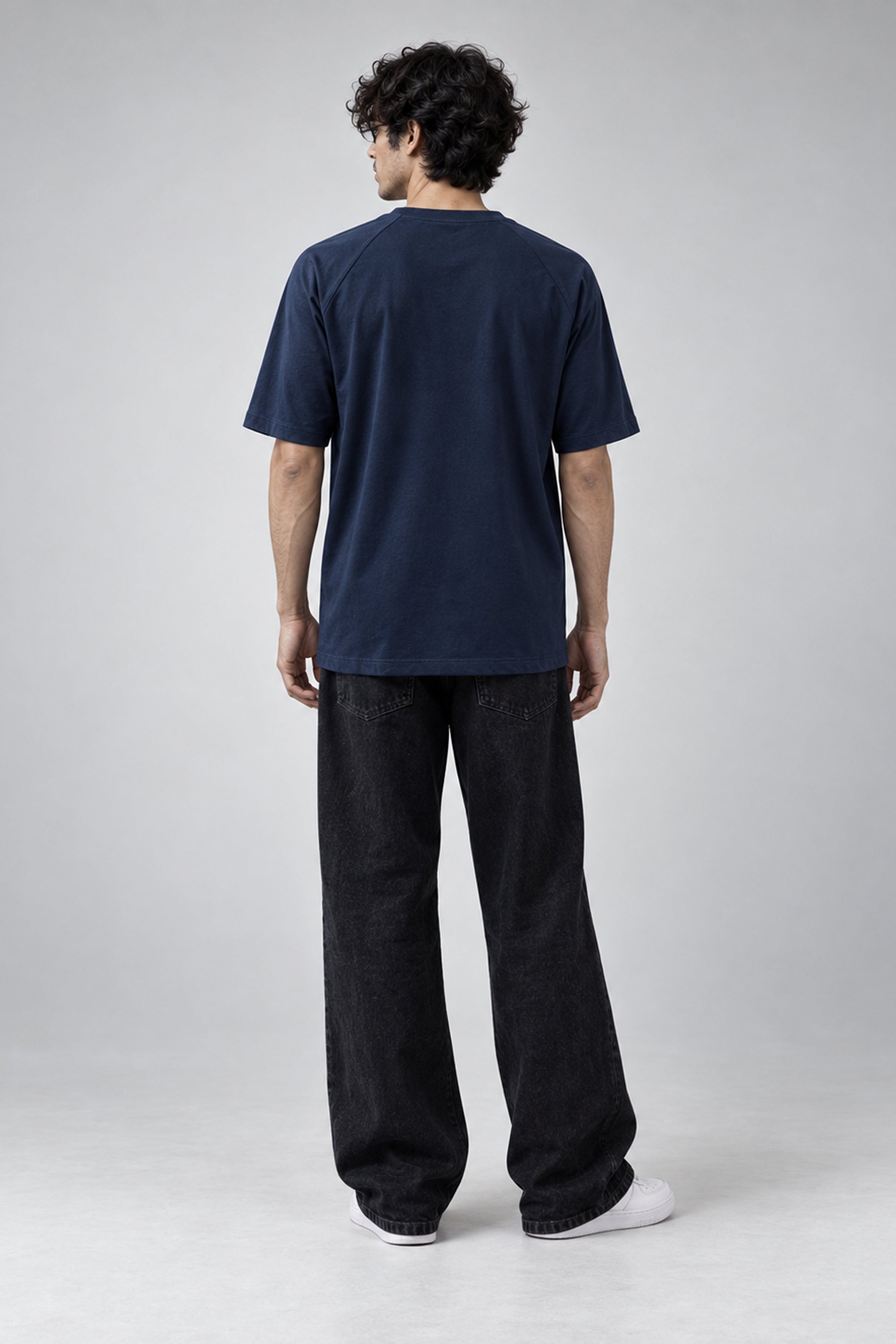 HUSTLE Men's Relax Fit T-Shirt – Navy