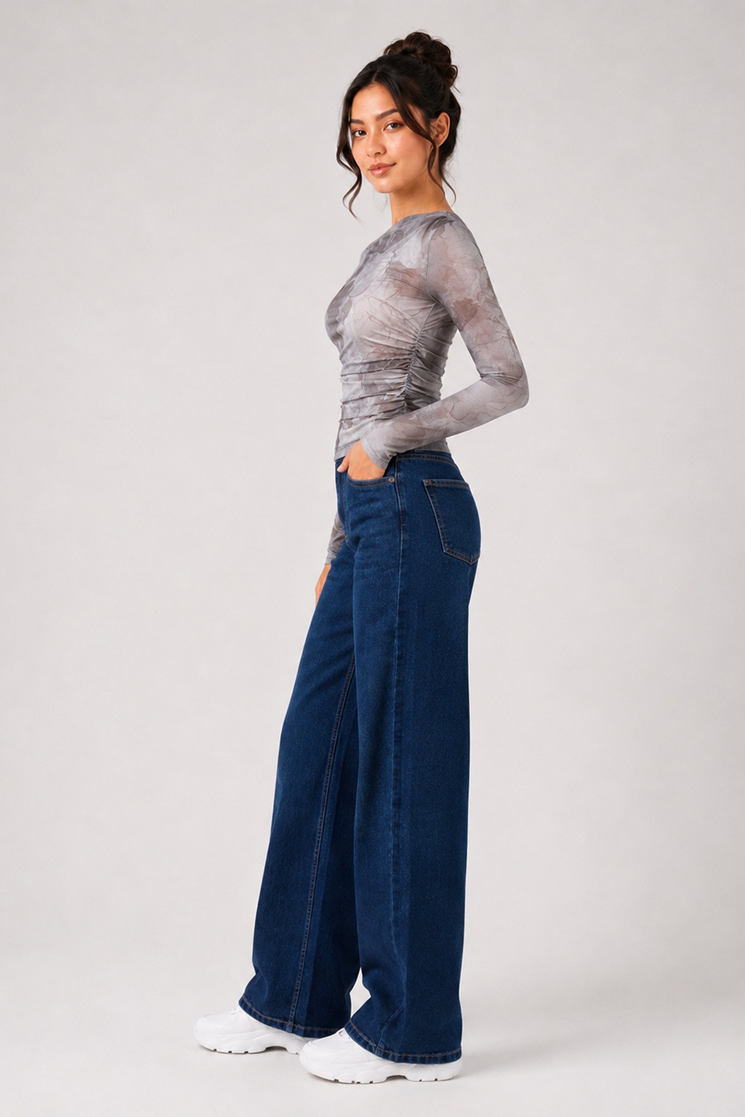 BASIC DROP MODANO Women's Casual Top - Wood Ash