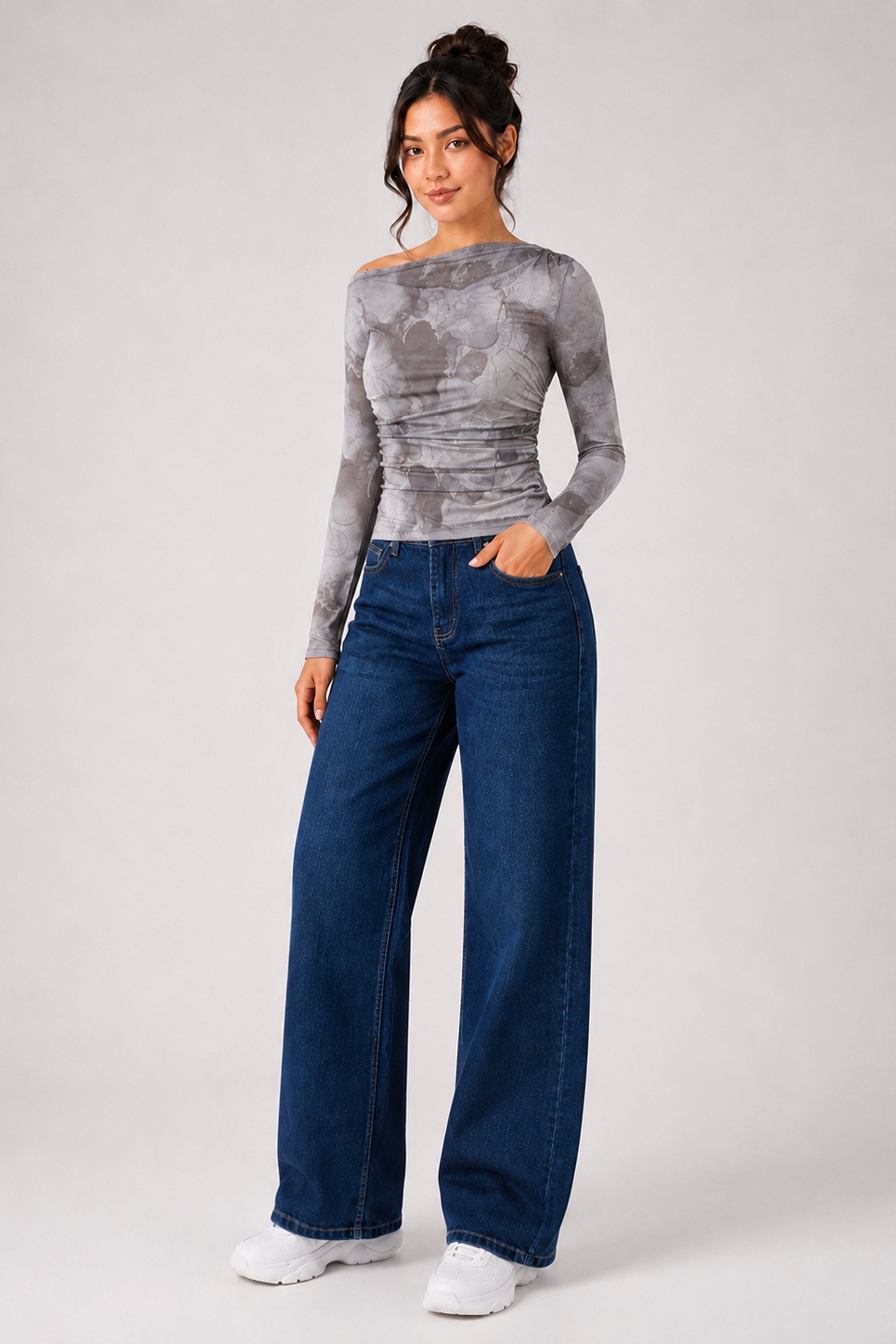 BASIC DROP MODANO Women's Casual Top - Wood Ash