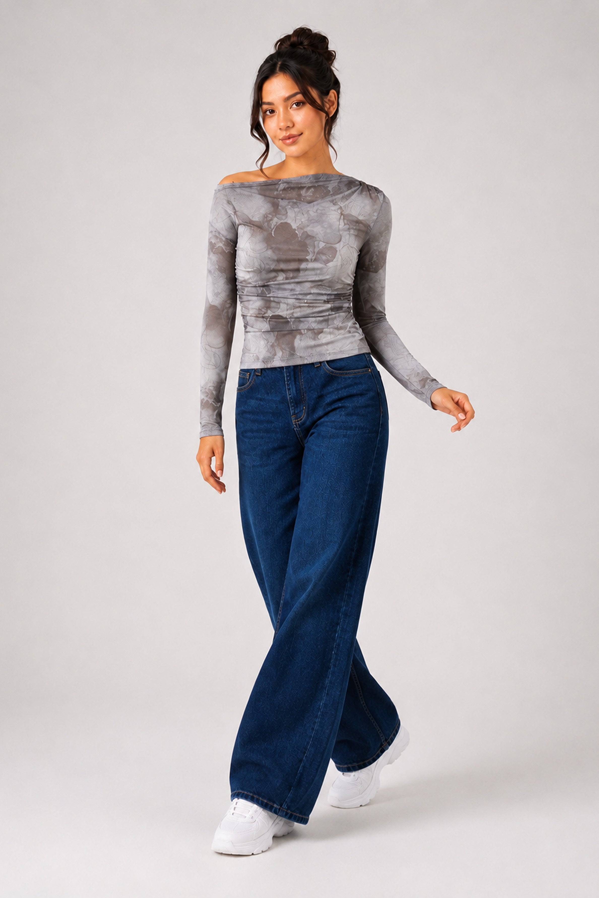 BASIC DROP MODANO Women's Casual Top - Wood Ash