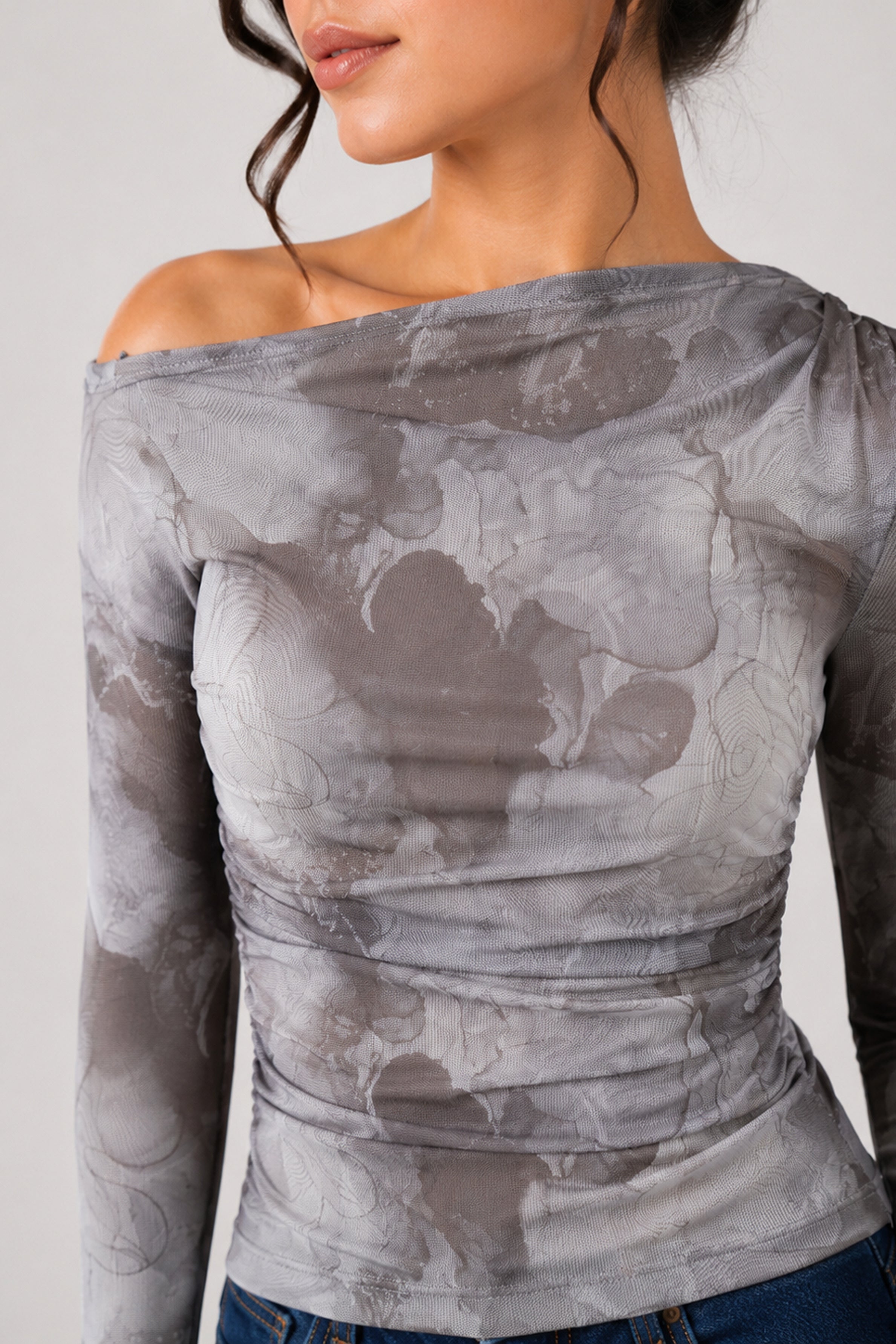 BASIC DROP MODANO Women's Casual Top - Wood Ash