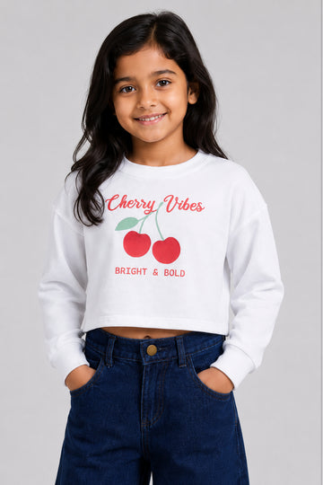LITTLE MODANO Kid's Girls Long Sleeve Tees - White