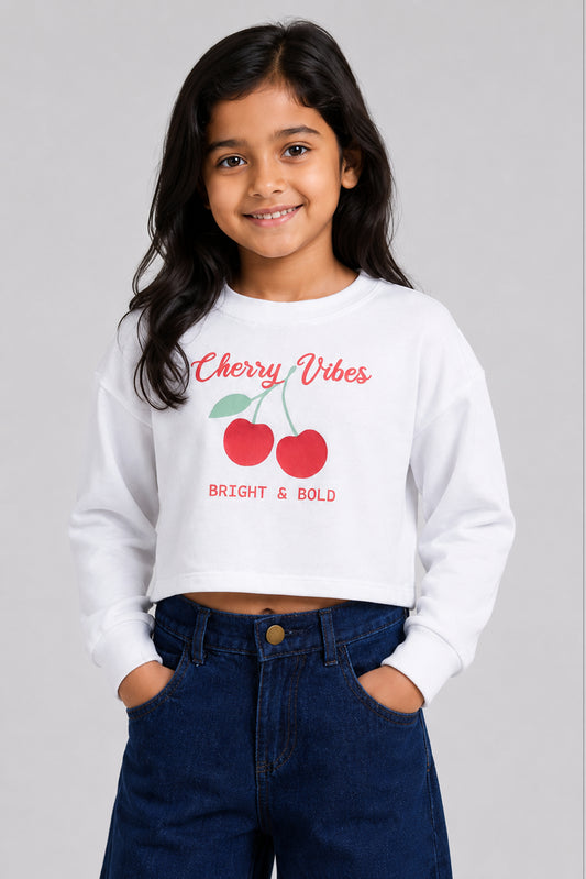 LITTLE MODANO Girls' White Long Sleeve Tee