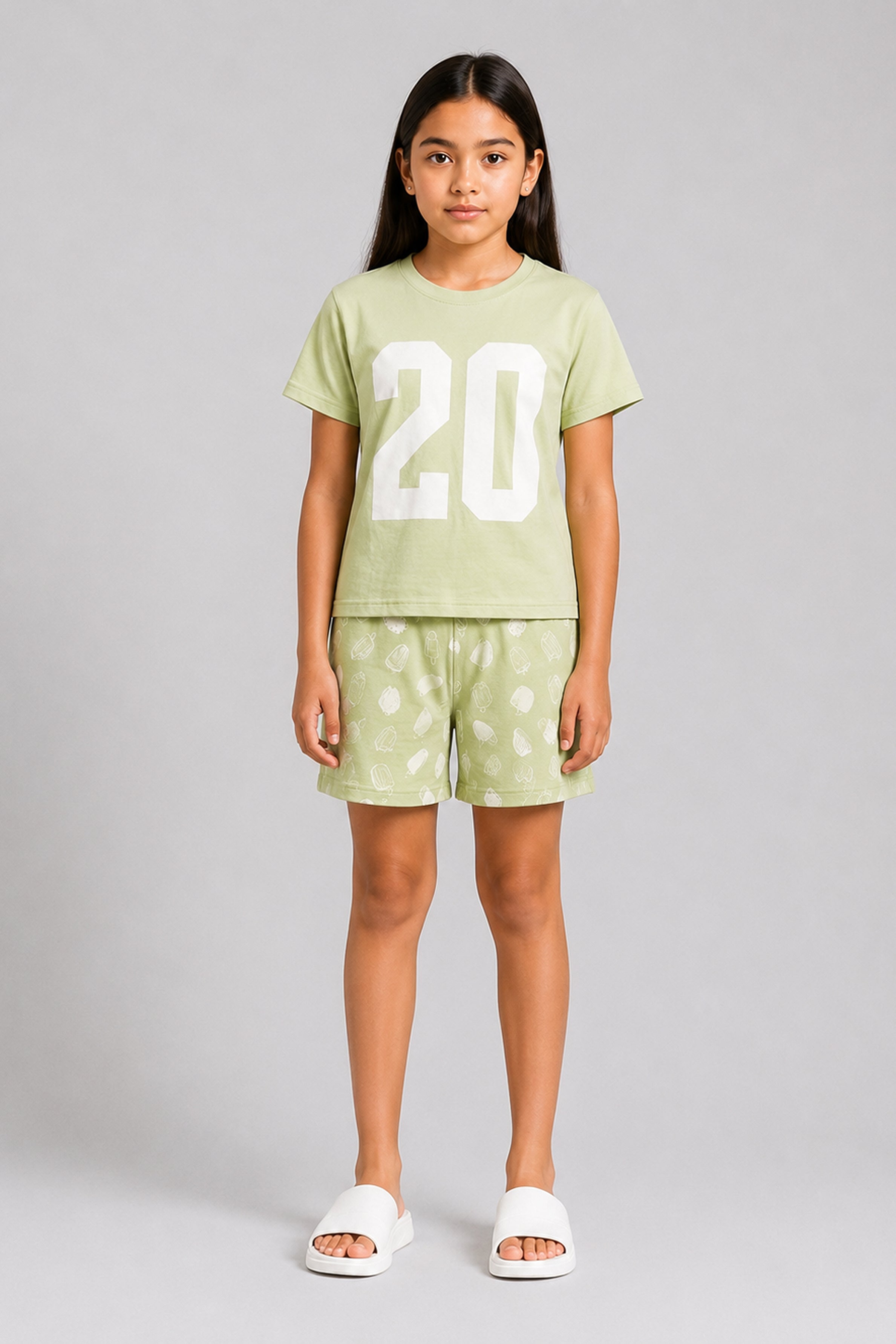 YAWN Kids Girls Pyjama 2-Piece Set - Olive