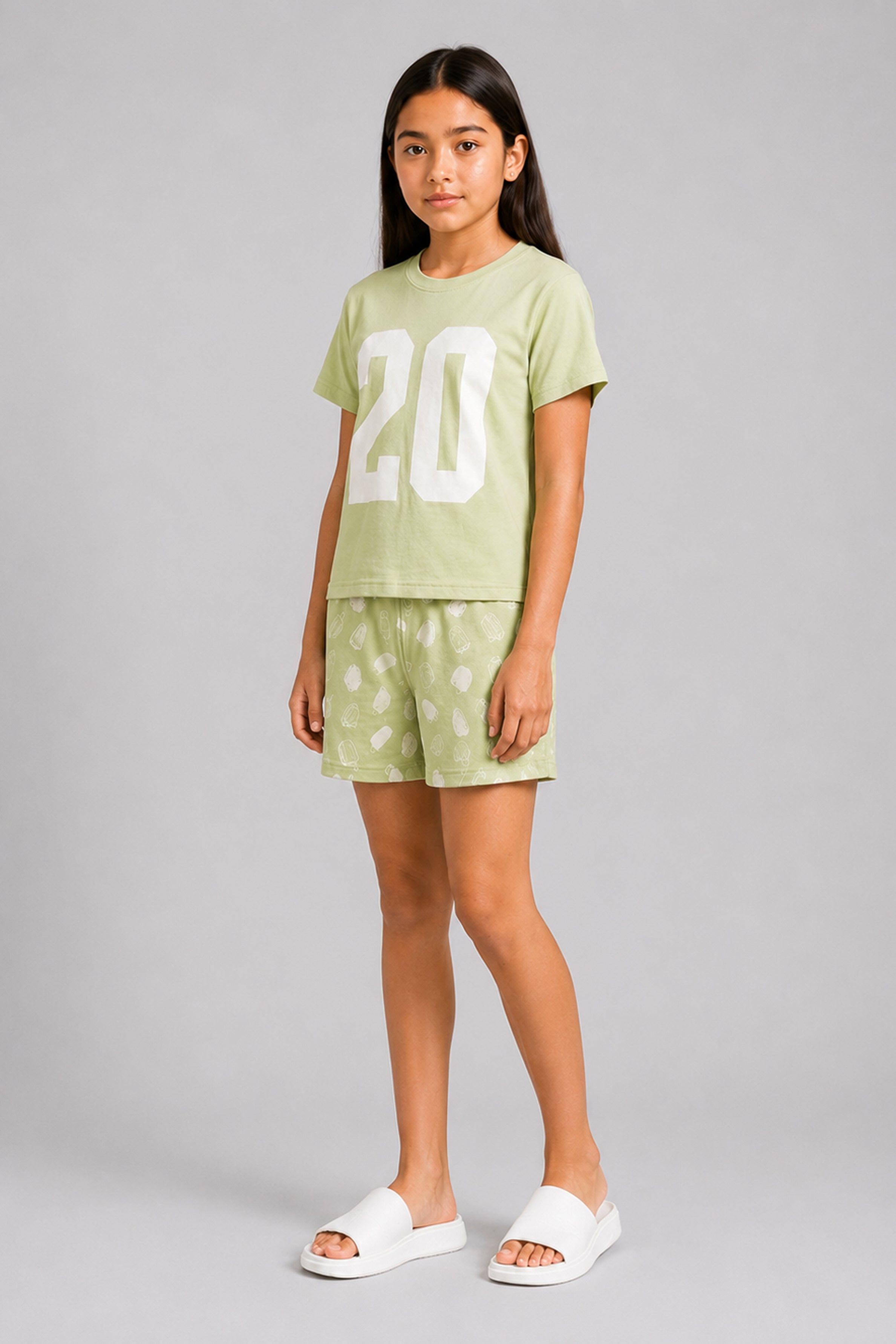YAWN Kids Girls Pyjama 2-Piece Set - Olive