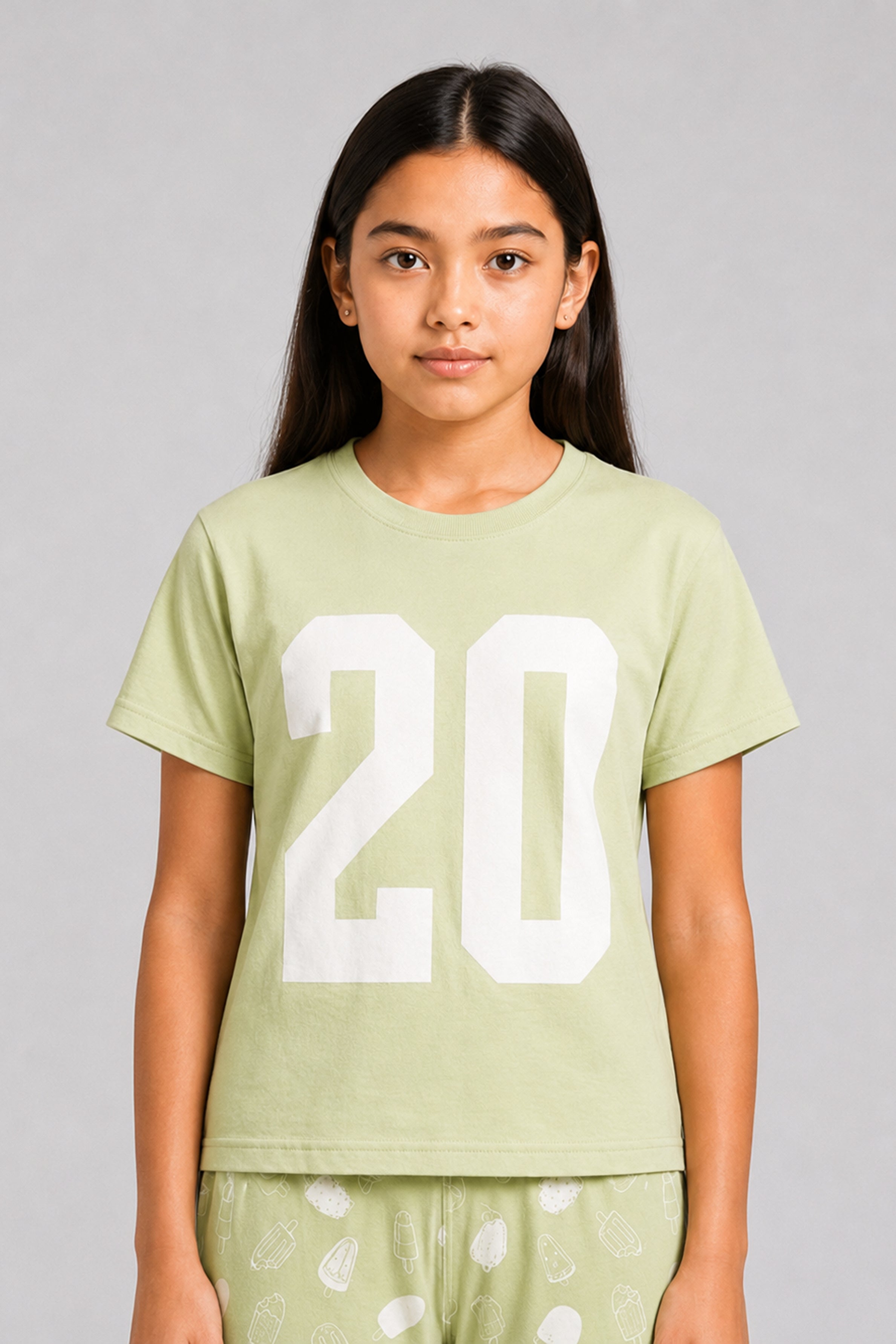 YAWN Kids Girls Pyjama 2-Piece Set - Olive