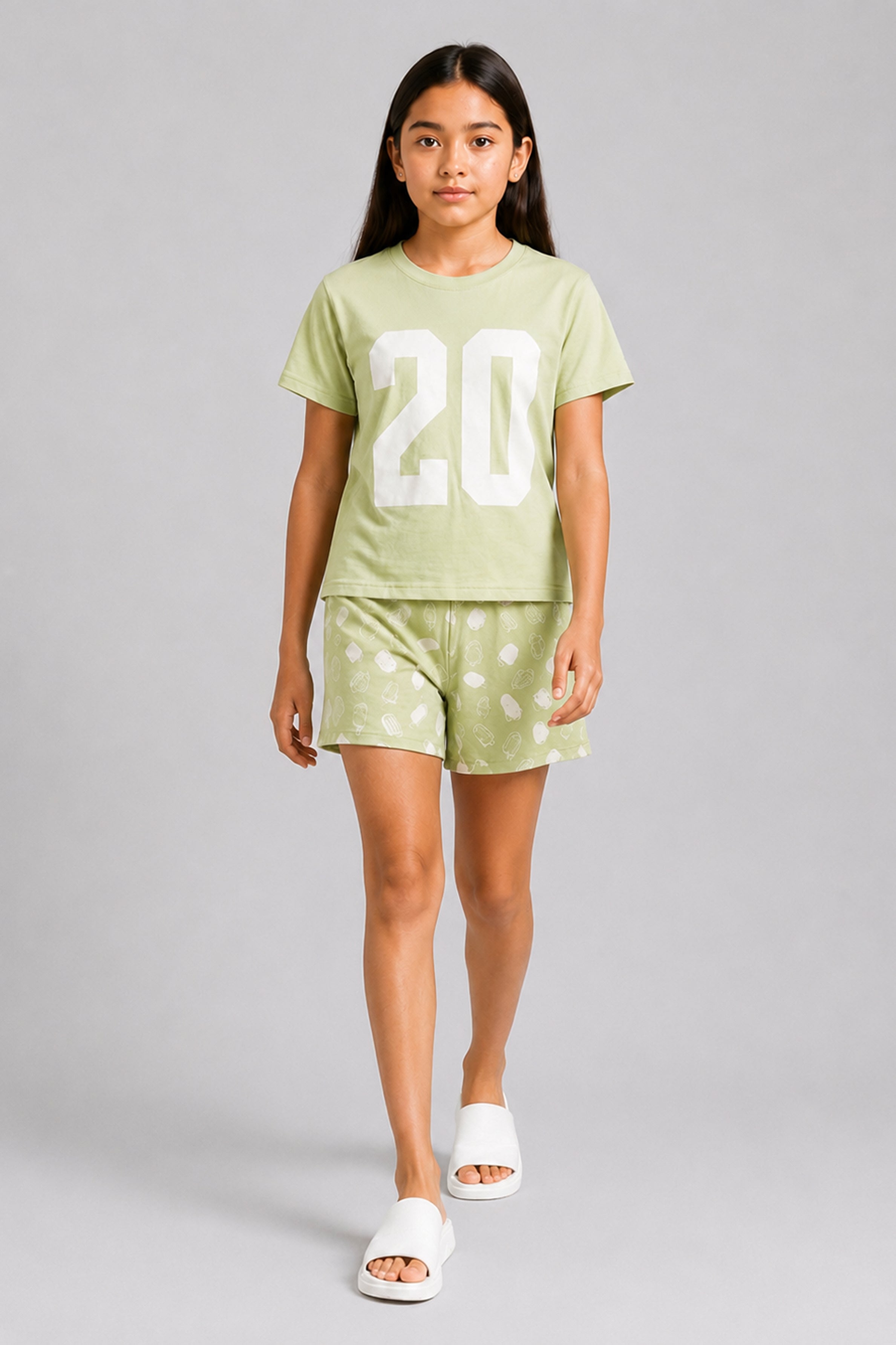 YAWN Kids Girls Pyjama 2-Piece Set - Olive