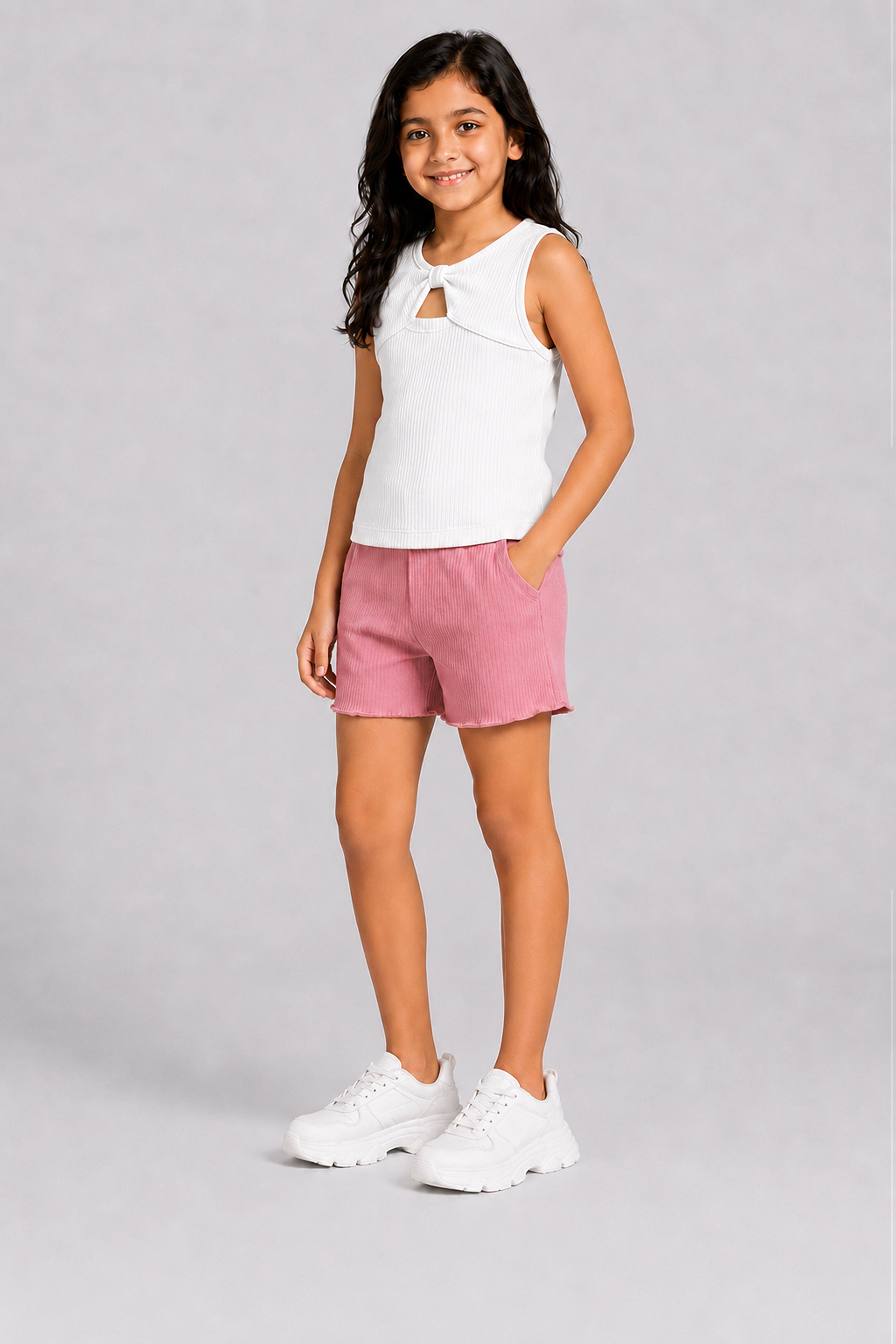 LITTLE MODANO Kid's Girls Top - White