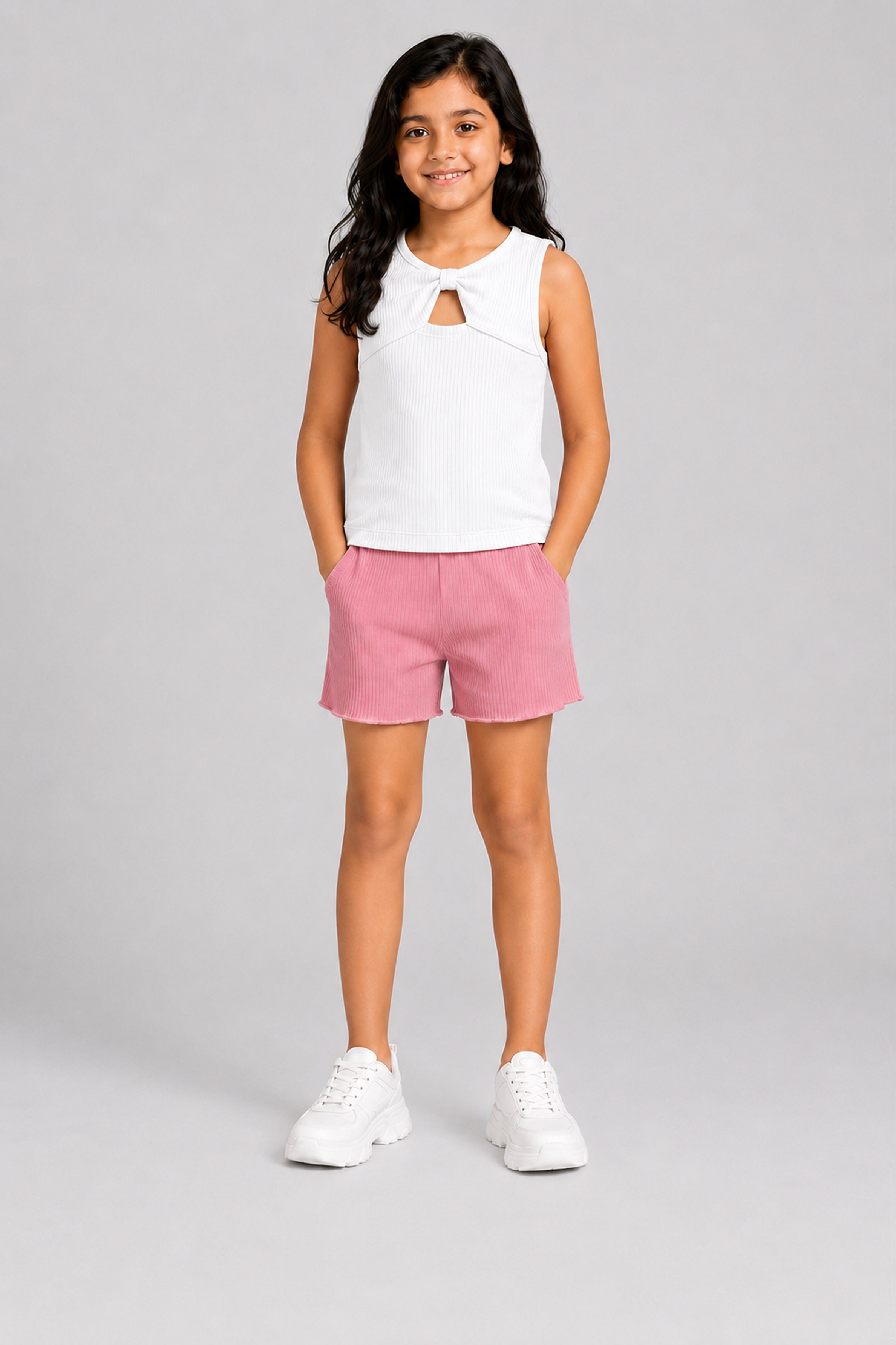 LITTLE MODANO Kid's Girls Top - White