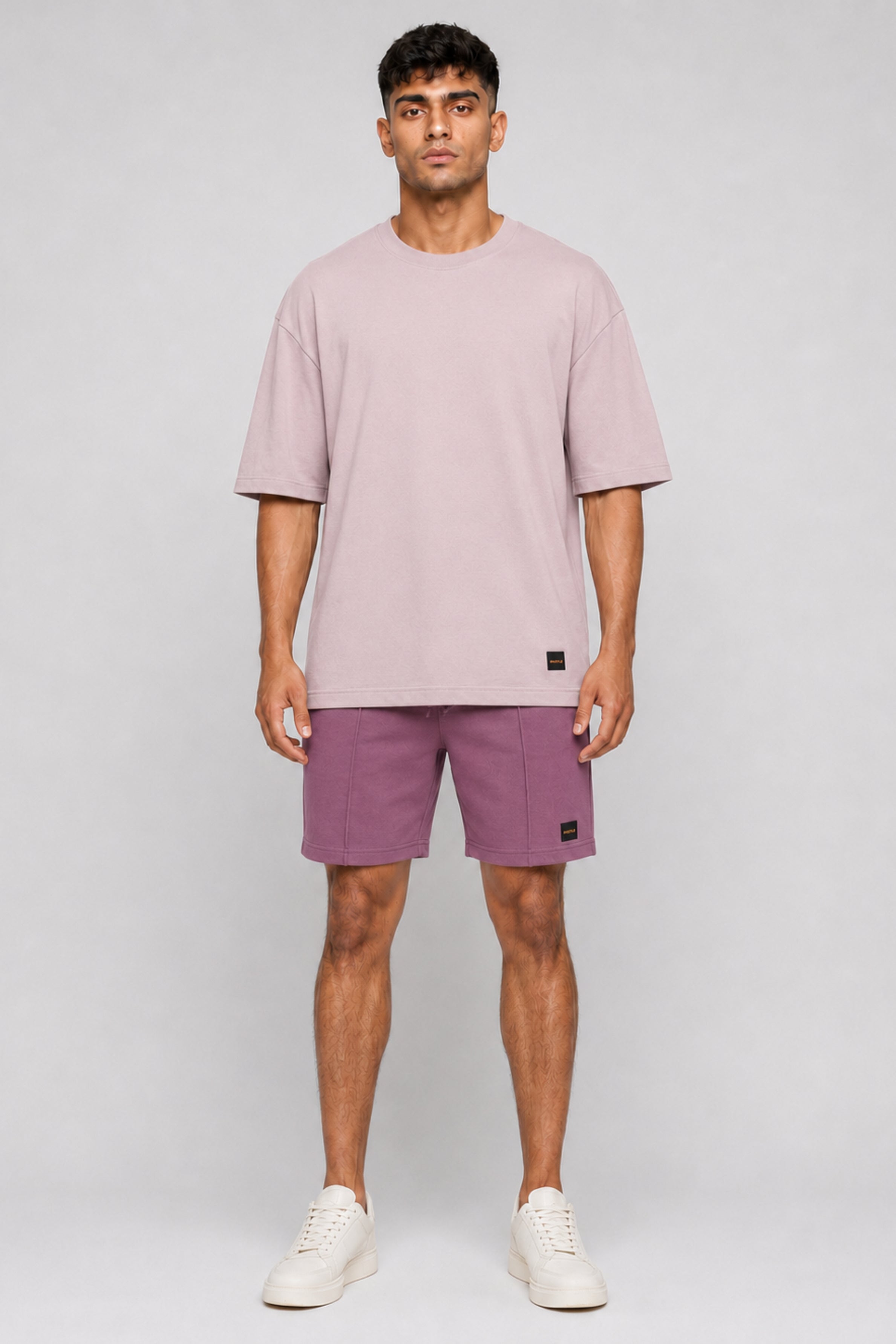 HUSTLE Men's Crew Neck Oversized Tees - Sand