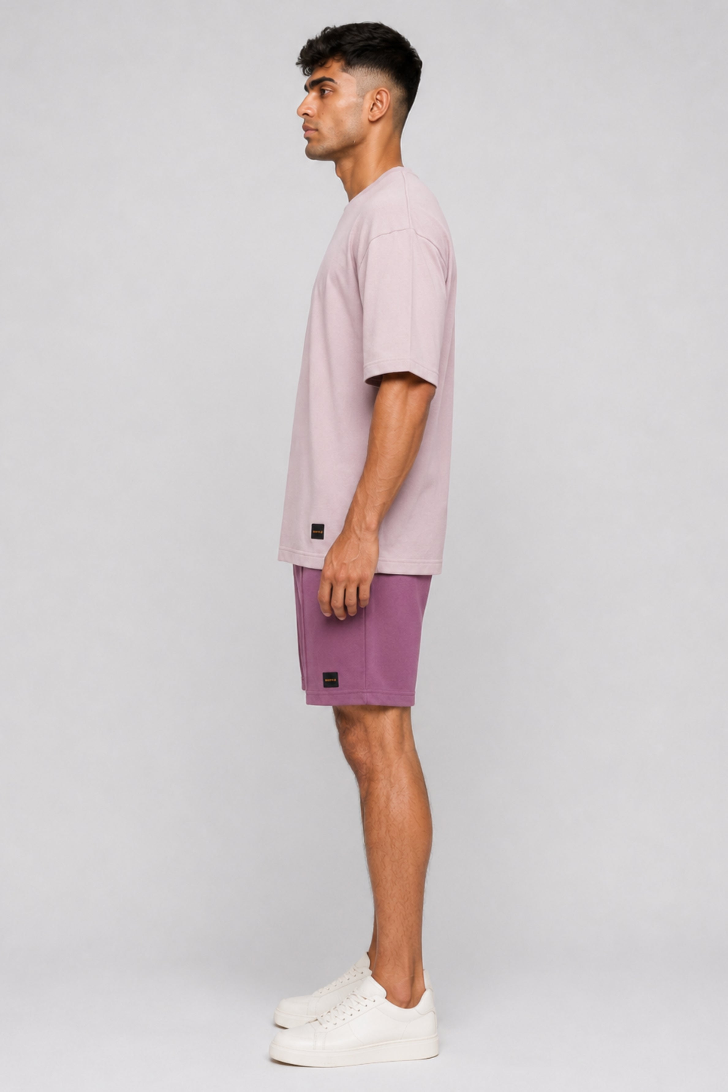 HUSTLE Men's Crew Neck Oversized Tees - Sand