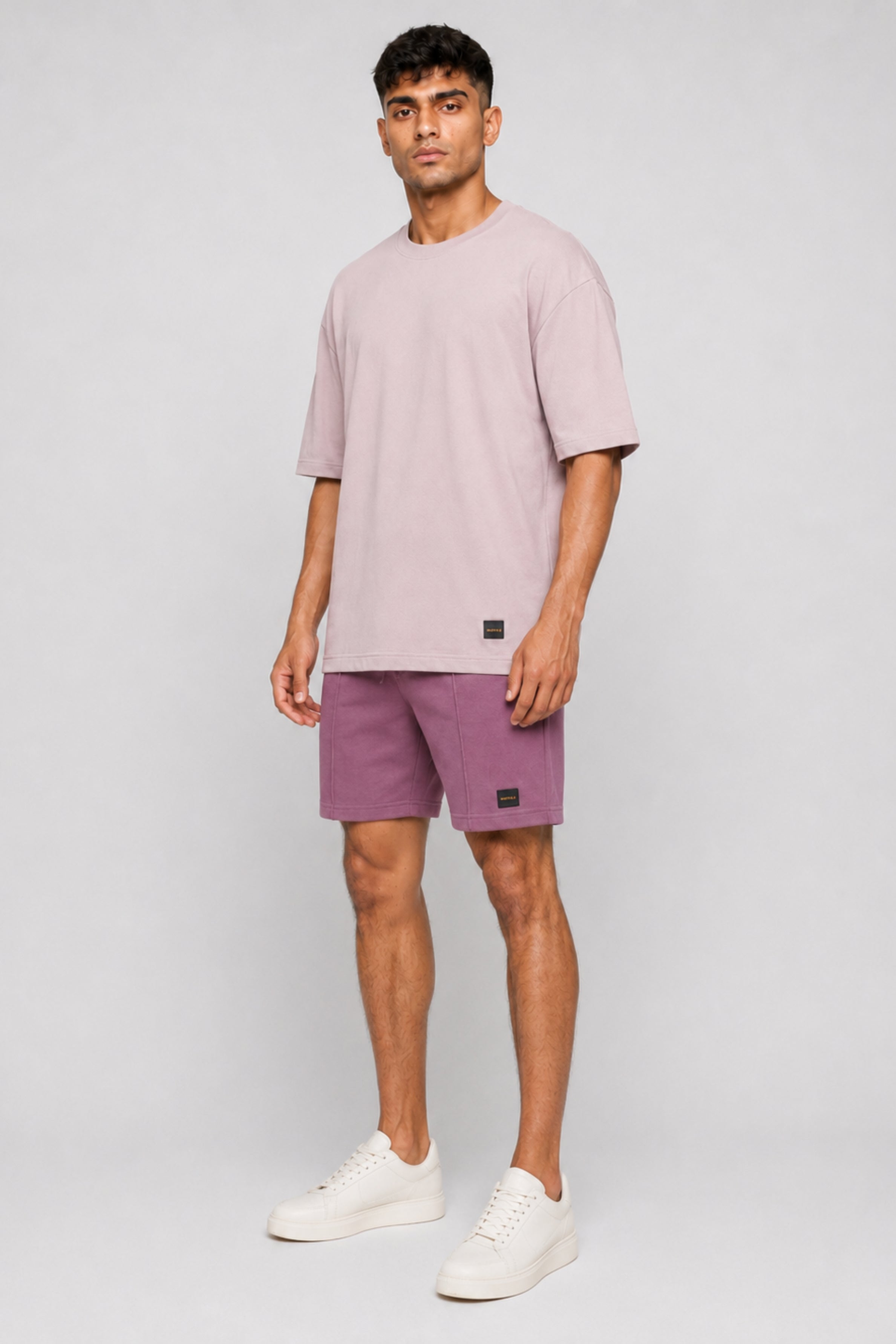 HUSTLE Men's Crew Neck Oversized Tees - Sand