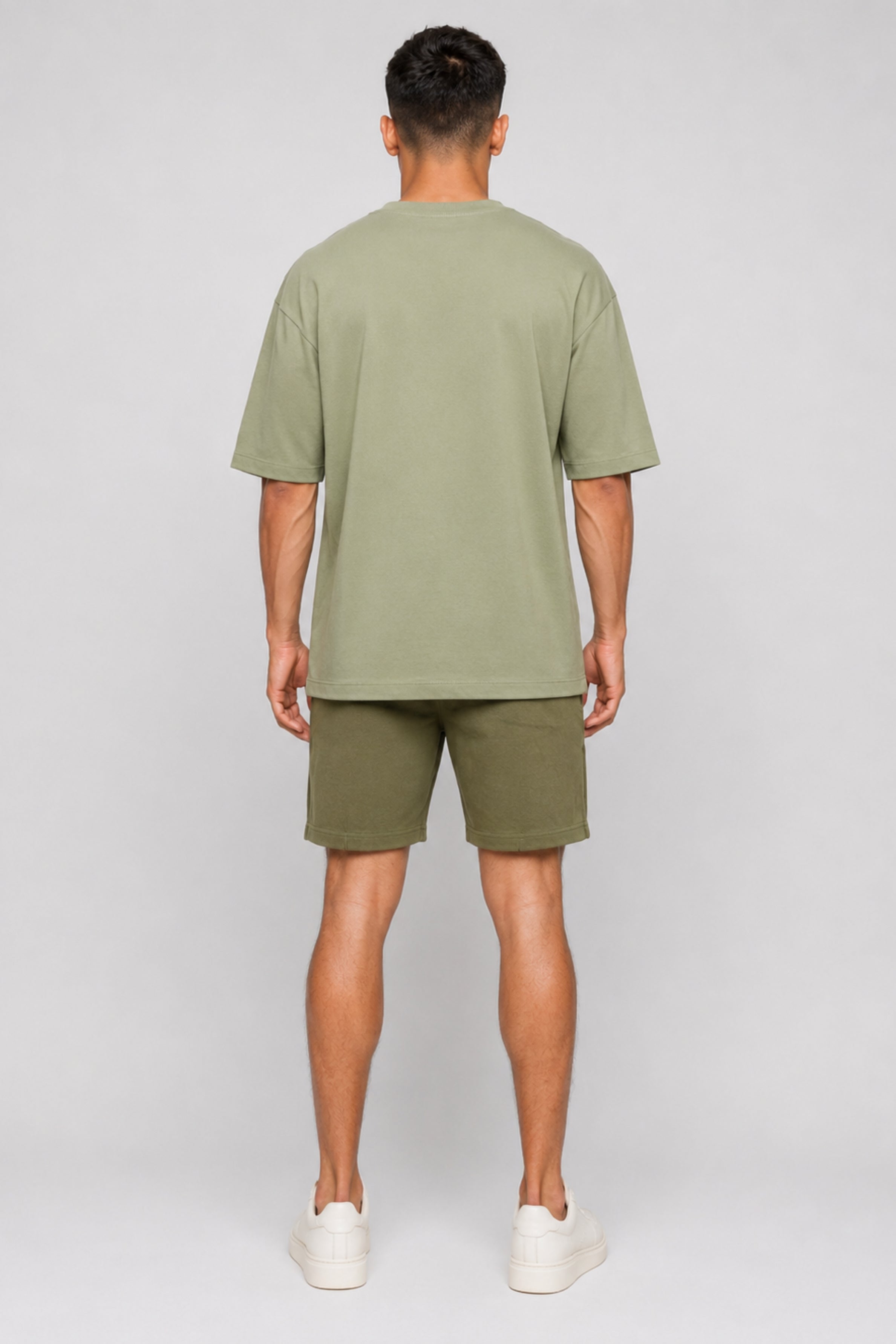 HUSTLE Essentials Men's Crew Neck Oversized Tees - Green