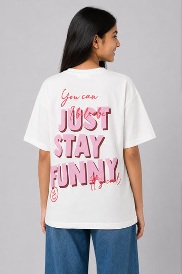MISS MODANO Kid's Crew Neck Oversized Tees - White