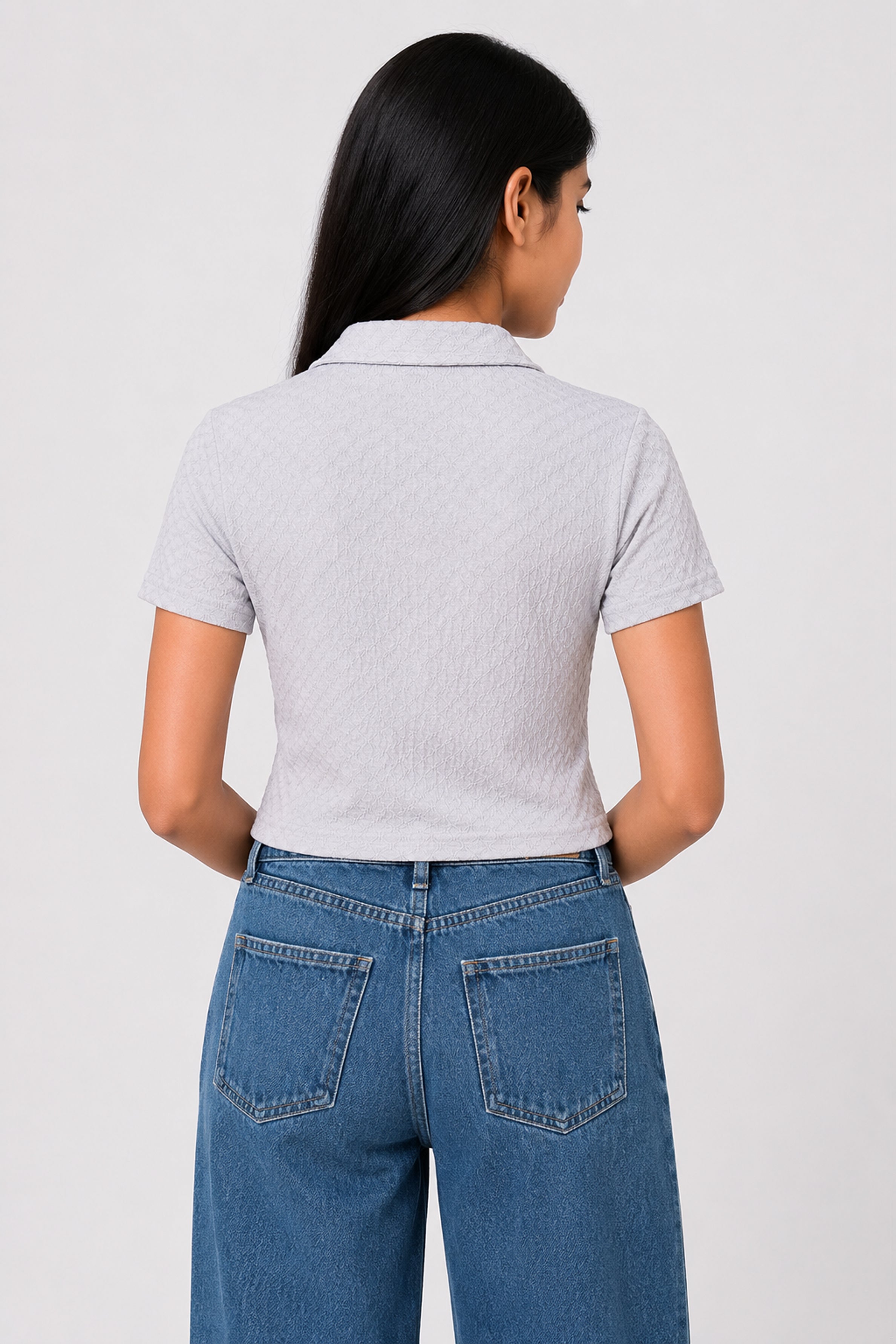 MISS MODANO Kid's Casual POLO  Tees - Gray