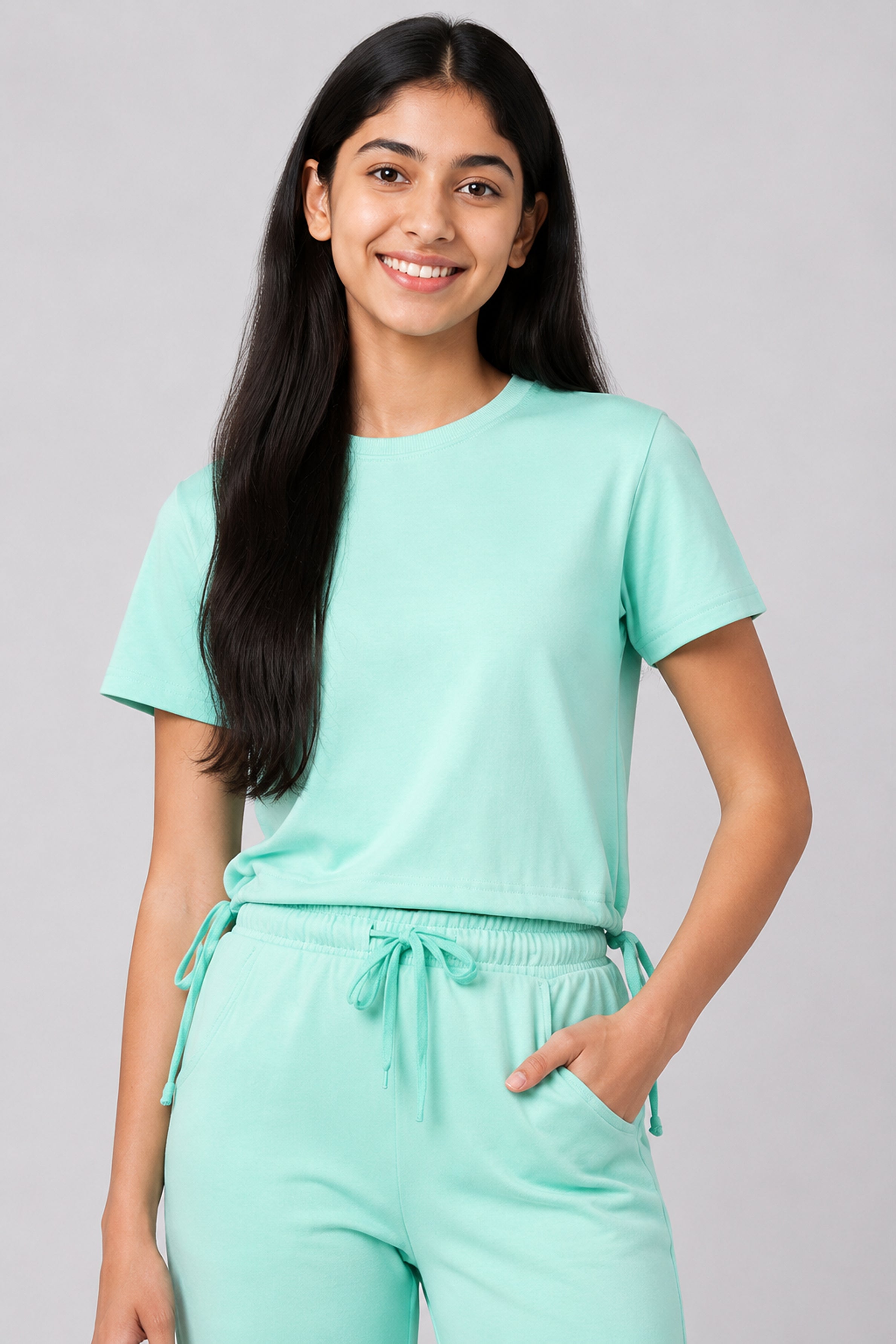 MISS MODANO Kids' Mint Green Oversized Tee