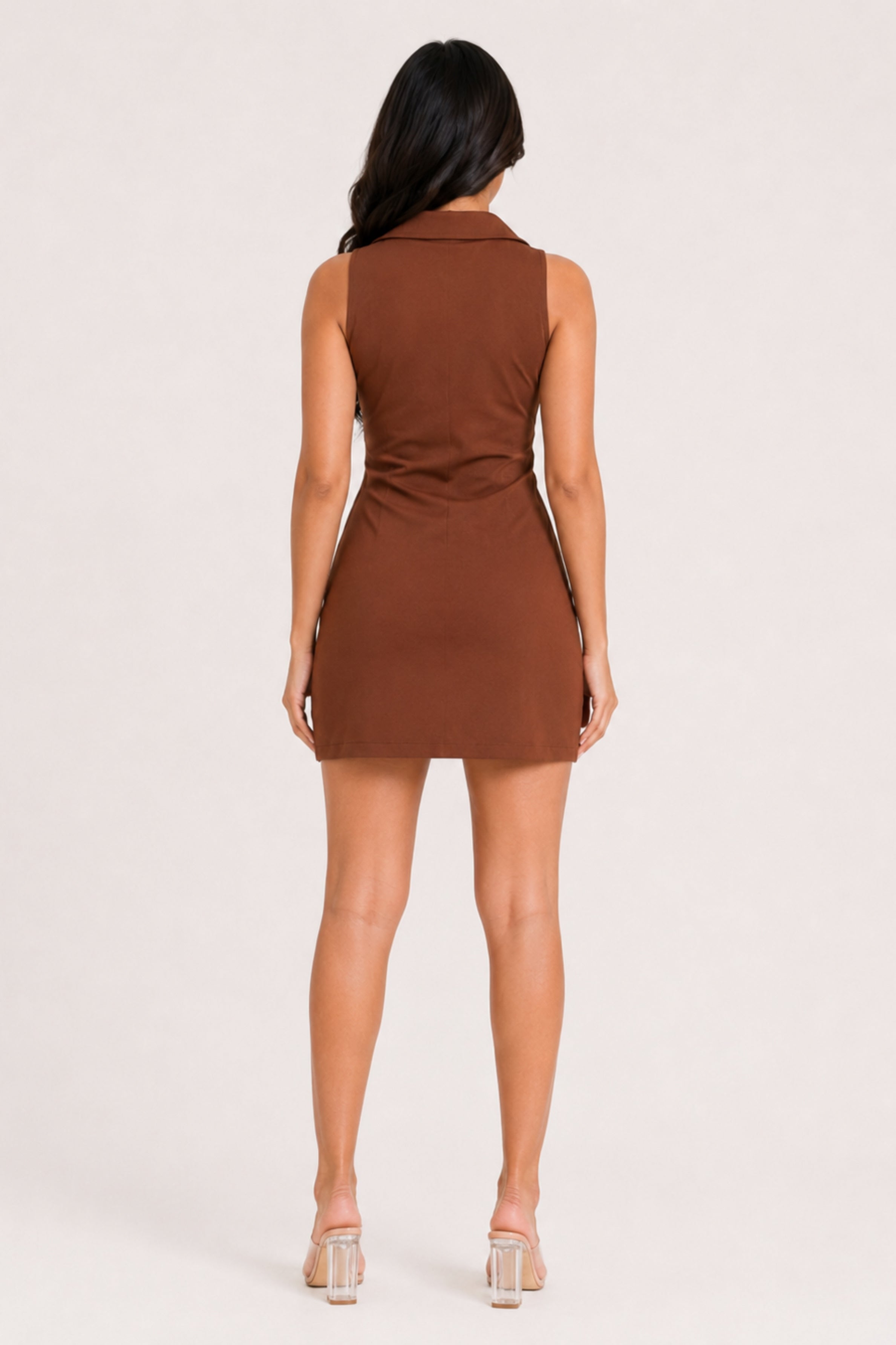 MODANO Women's Sleeveless Casual Dress - Brown