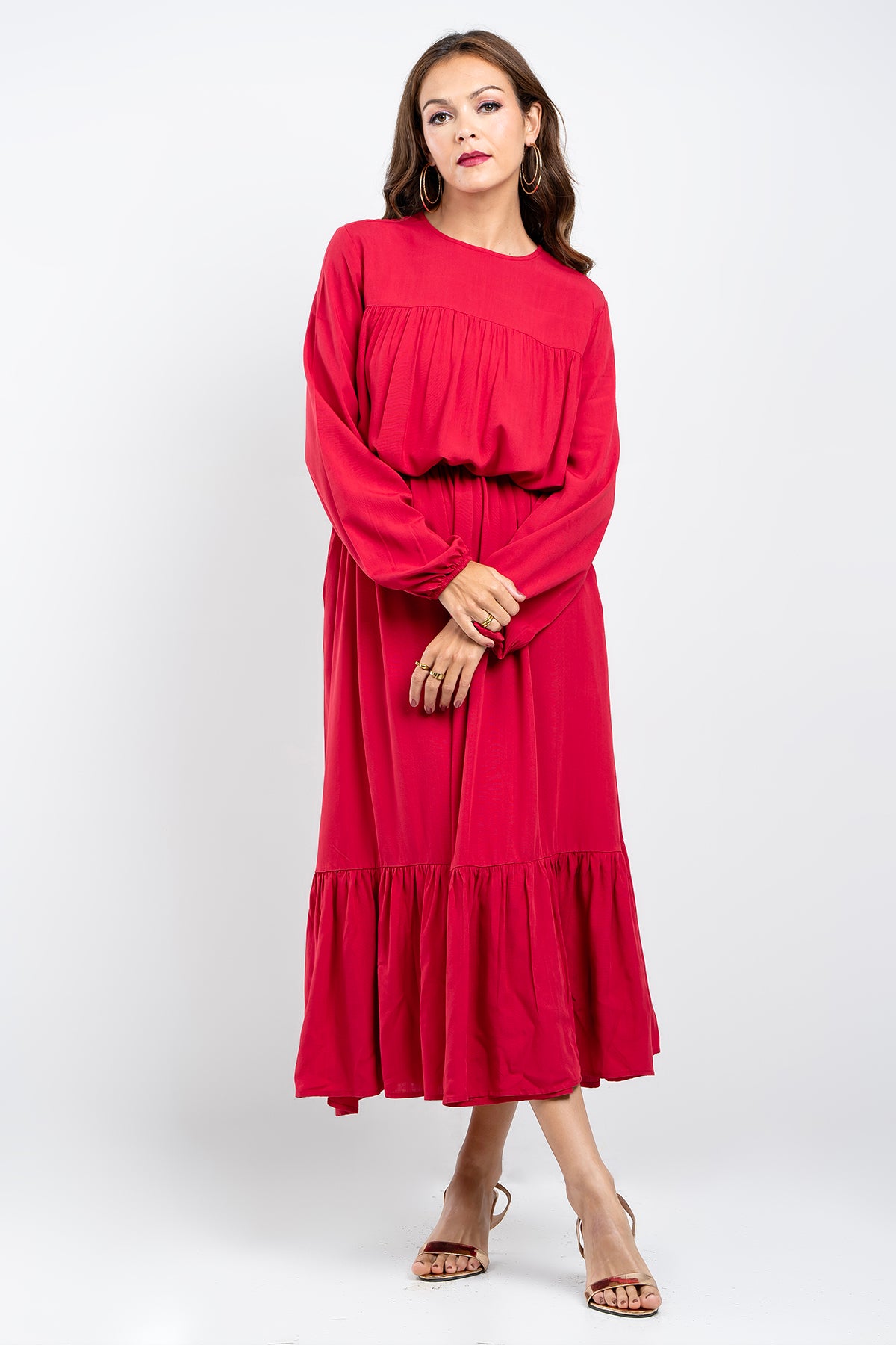 Hada Women's Long Sleeve Casual  Dress