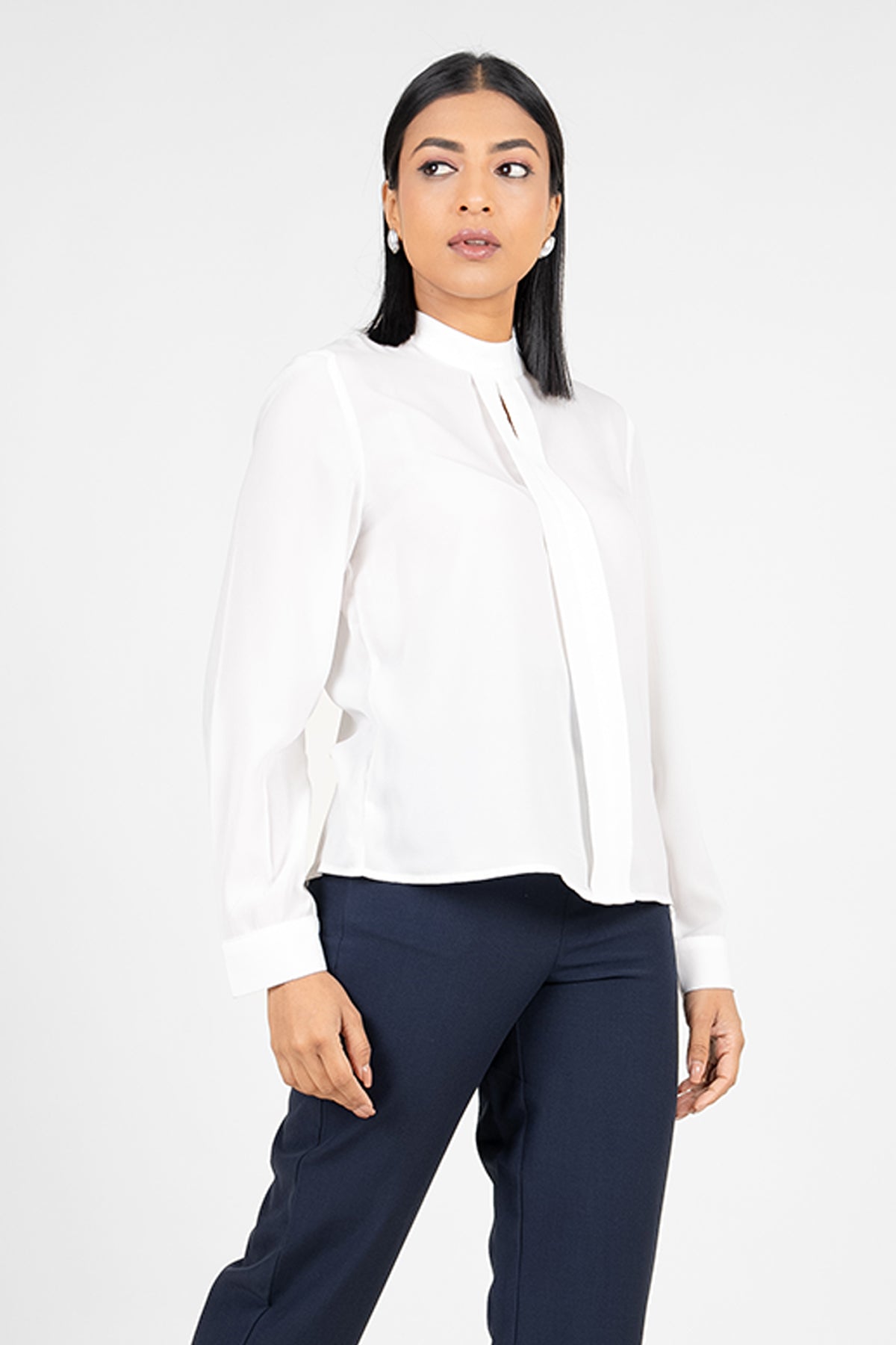 Envogue Women's Long Sleeve Chic Office Blouse