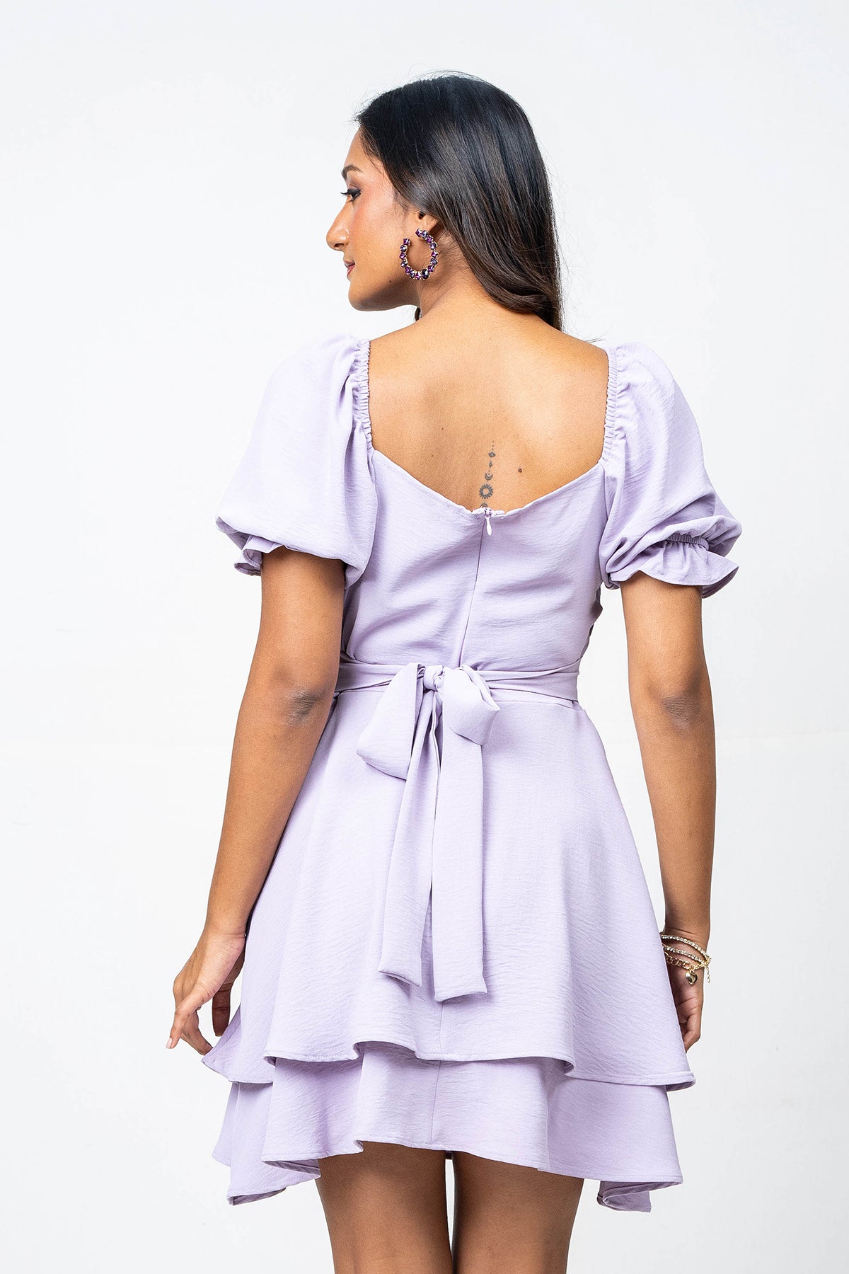 Modano Women's Puff Sleeve Casual Dress