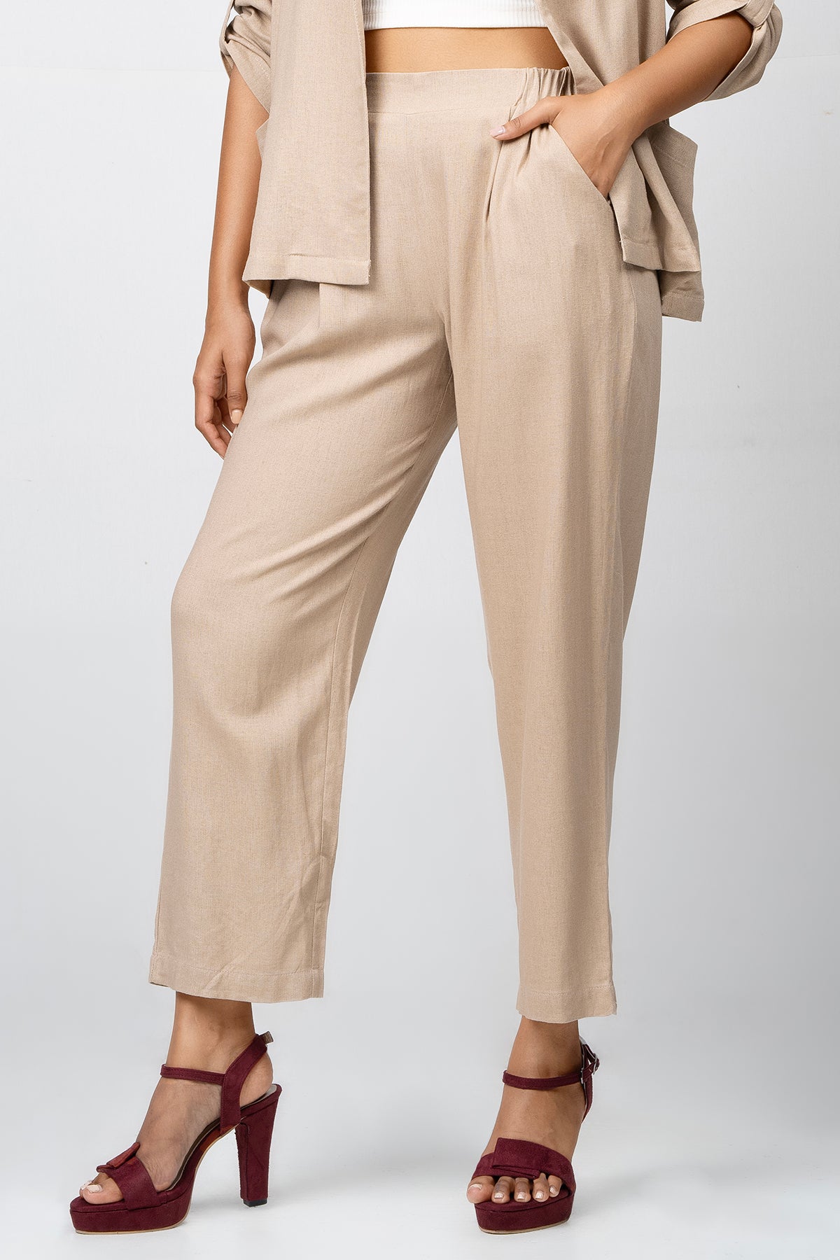 Modano Women's Linen Casual Pant
