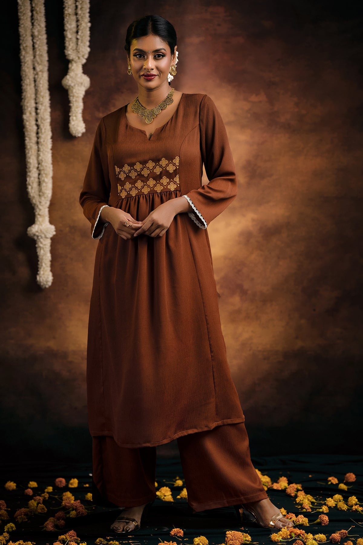 Hada Women's Long Sleeve Casual Kurta
