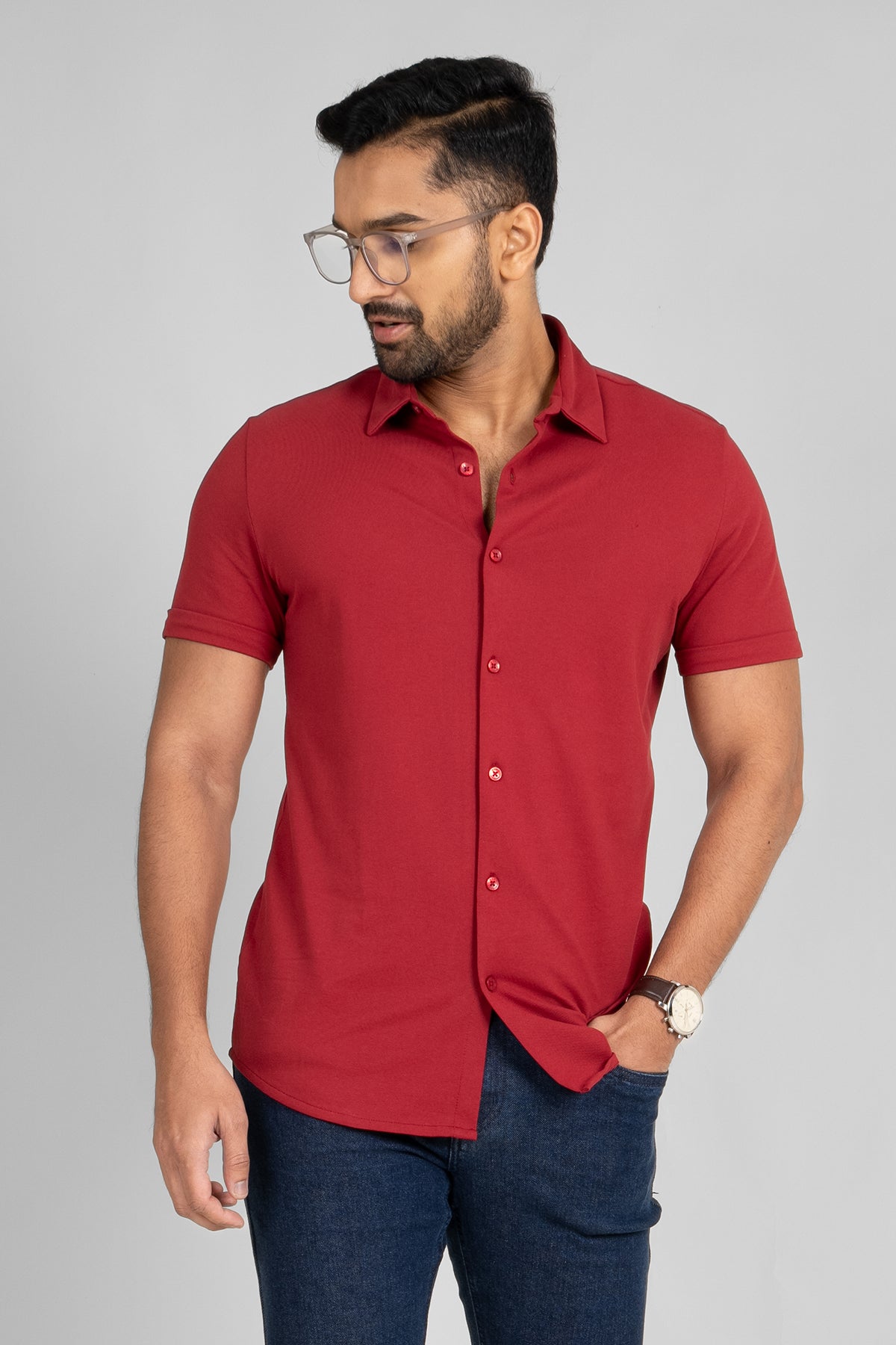 King Street Premium Men's Short Sleeve Casual Shirt