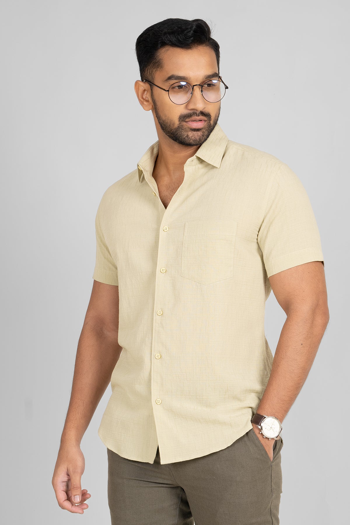 King Street Premium Men's Short Sleeve Casual Shirt