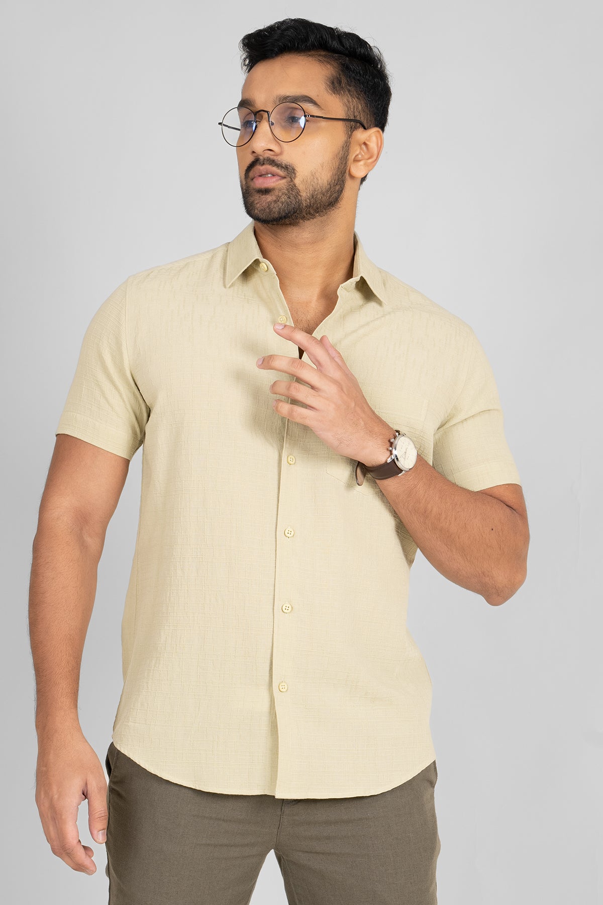 King Street Premium Men's Short Sleeve Casual Shirt