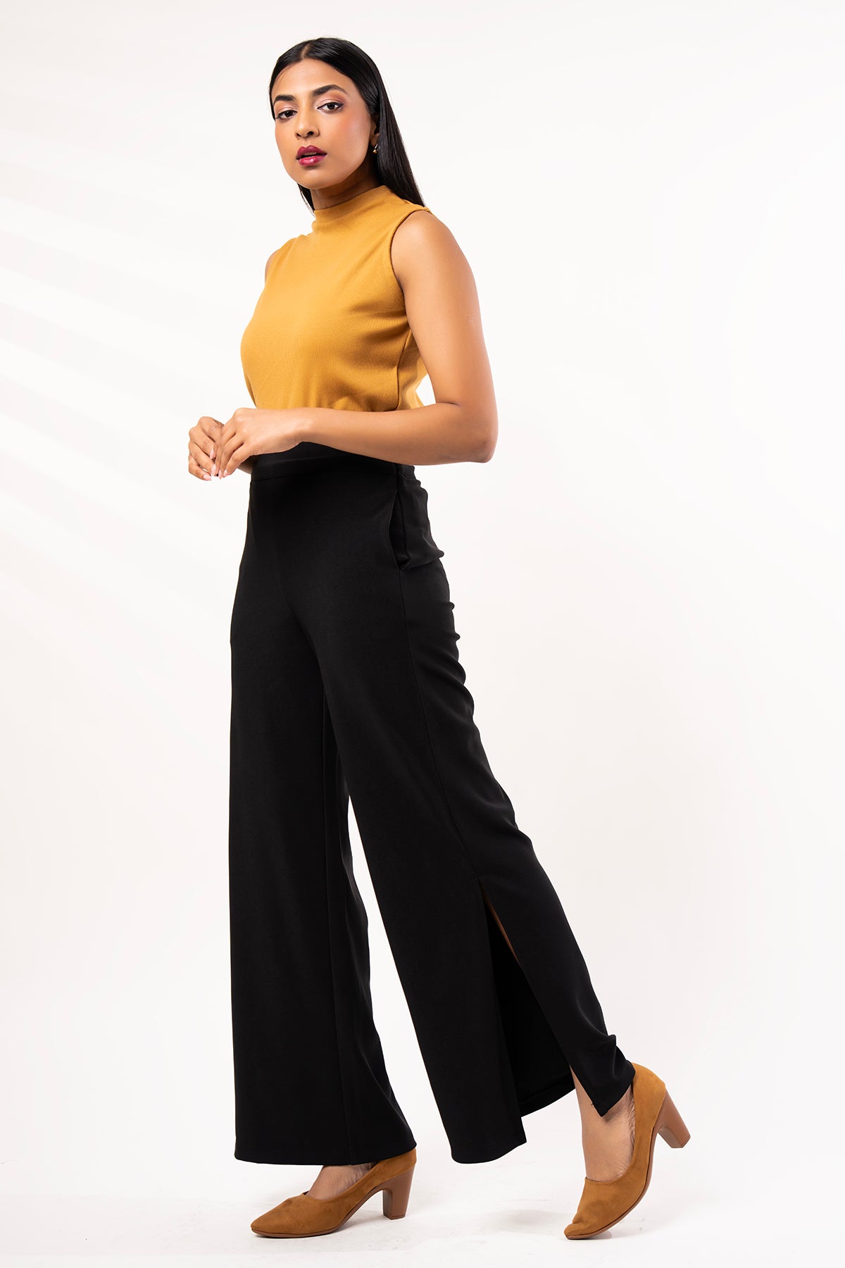 ENVOGUE Women's Wide-Leg Formal Trousers