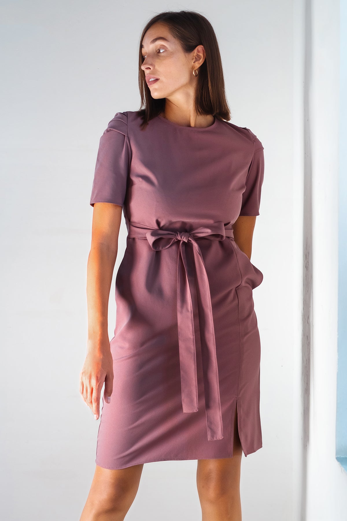 Andriana Womens Short Sleeve Office Dress