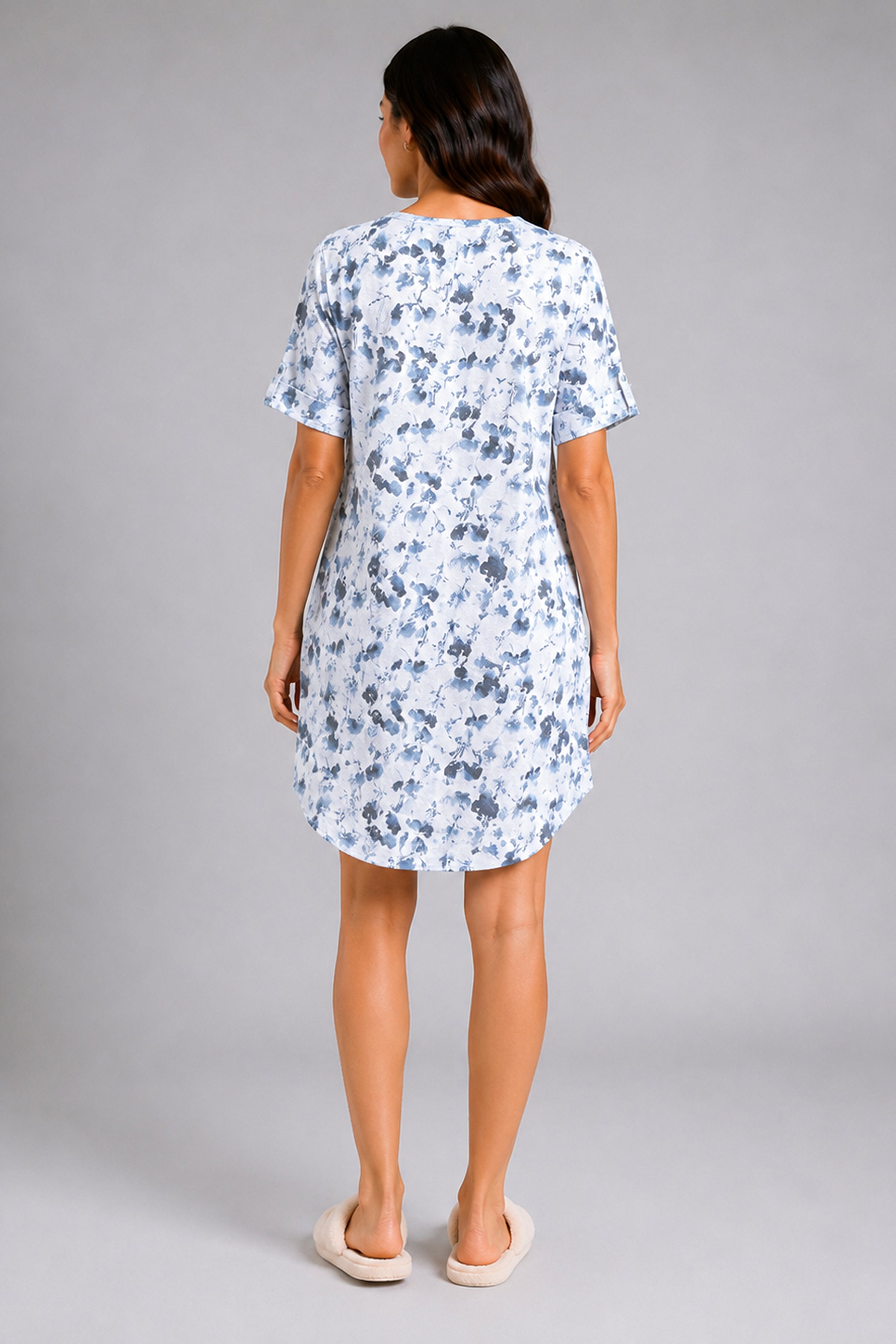 Envogue Casual Linen Dress - Blue