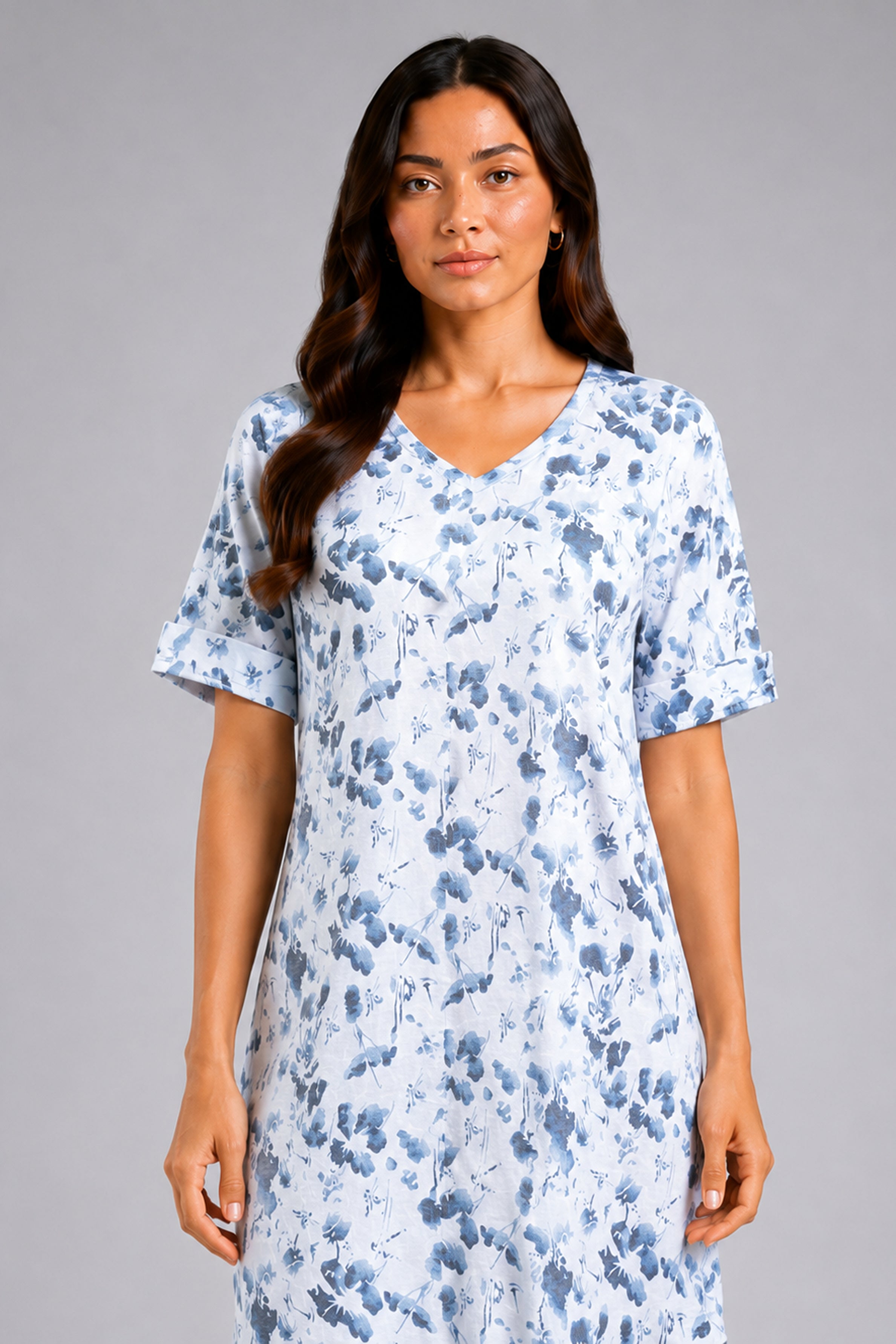 Envogue Casual Linen Dress - Blue