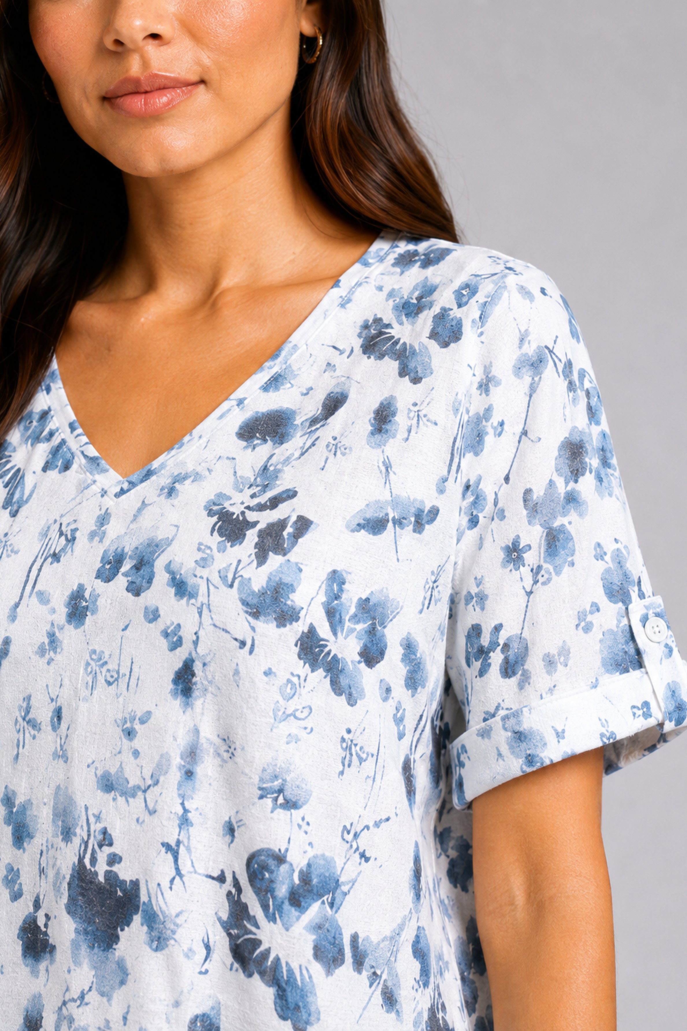 Envogue Casual Linen Dress - Blue