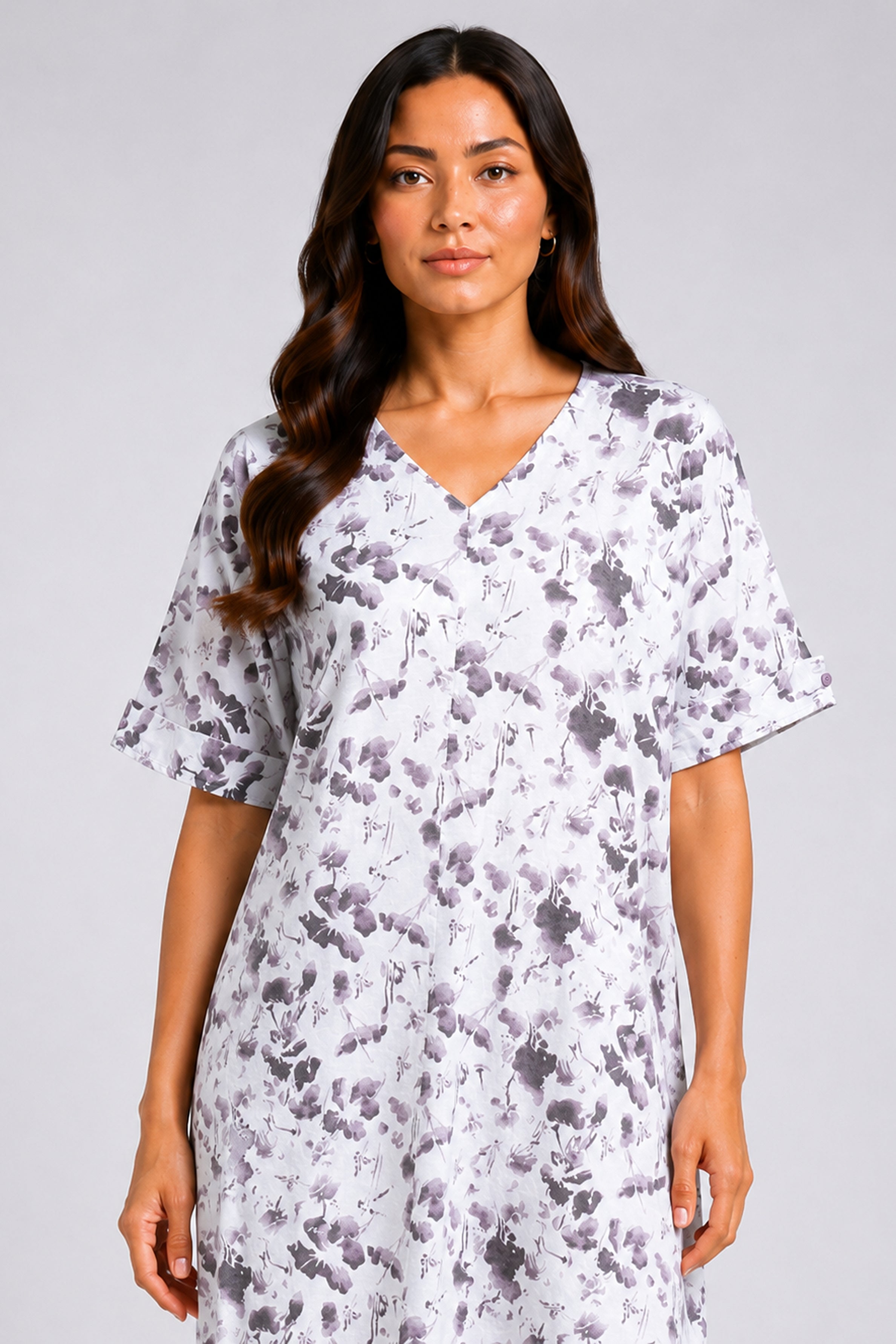Envogue Casual Linen Dress - Purple